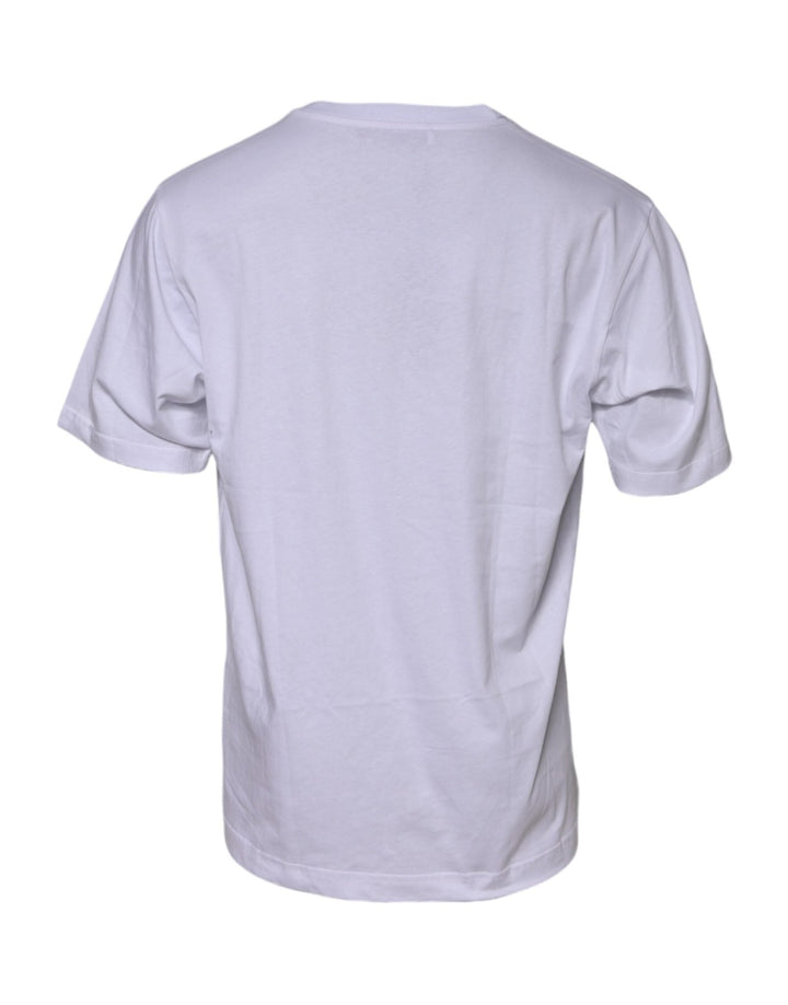 Dolce & Gabbana White Cotton Logo Print Crew Neck T-shirt - RIMODA