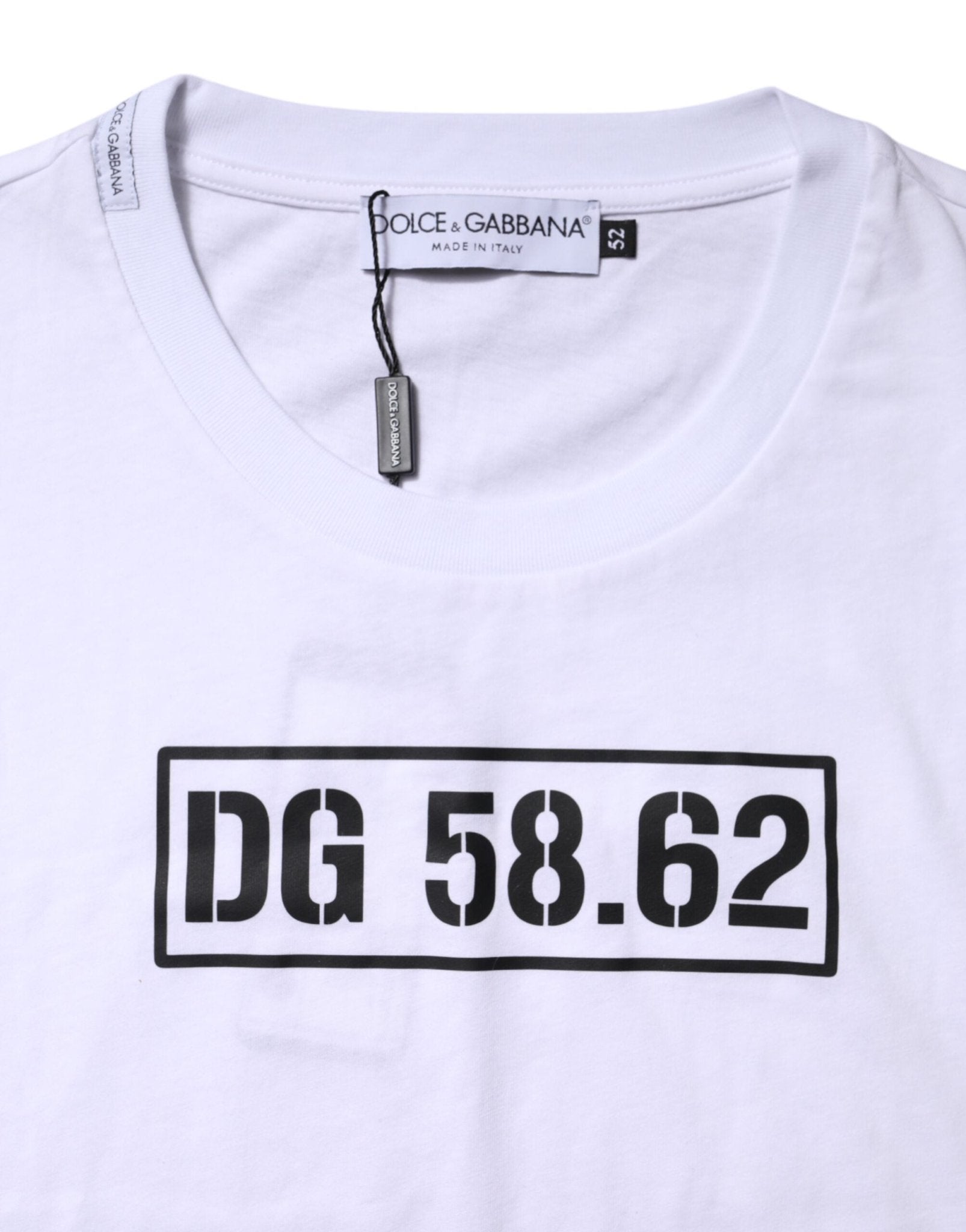 Dolce & Gabbana White Cotton Logo Print Crew Neck T-shirt - RIMODA