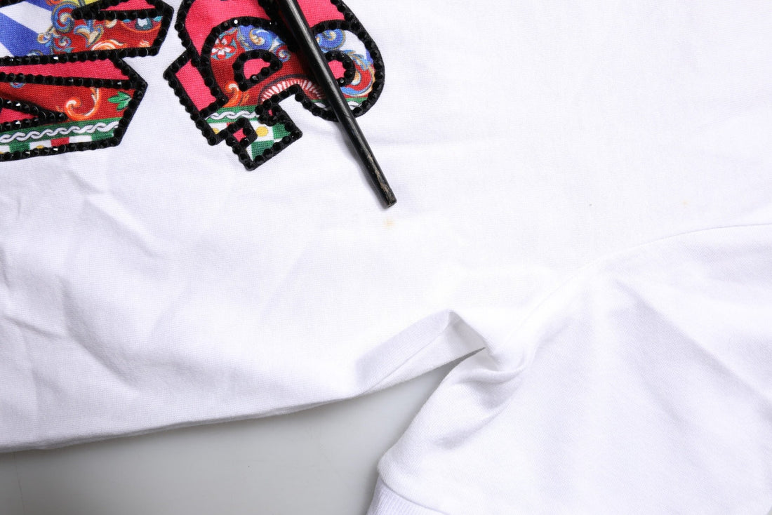 Dolce & Gabbana White Cotton Logo Print Round Neck T-shirt - RIMODA