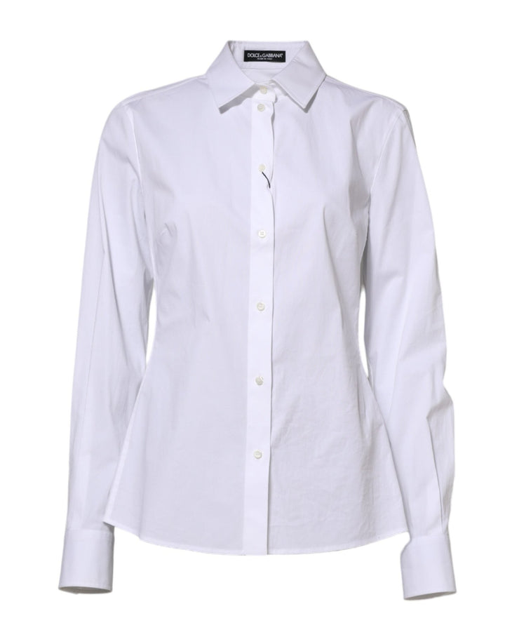 Dolce & Gabbana White Cotton Long Sleeves Collared Shirt Top - RIMODA