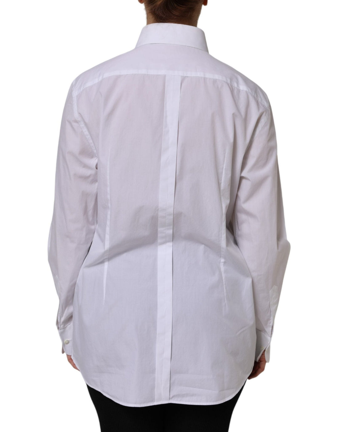 Dolce & Gabbana White Cotton Long Sleeves Collared Top Shirt - RIMODA