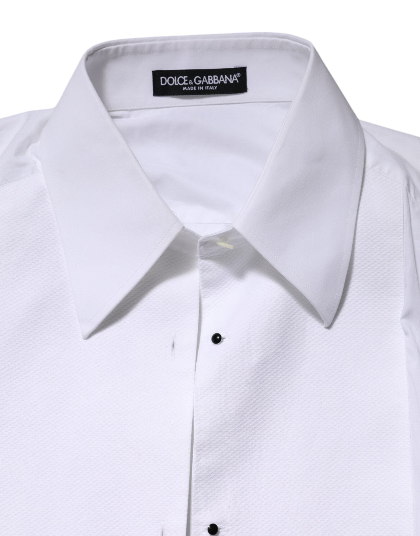 Dolce & Gabbana White Cotton Long Sleeves Collared Top Shirt - RIMODA