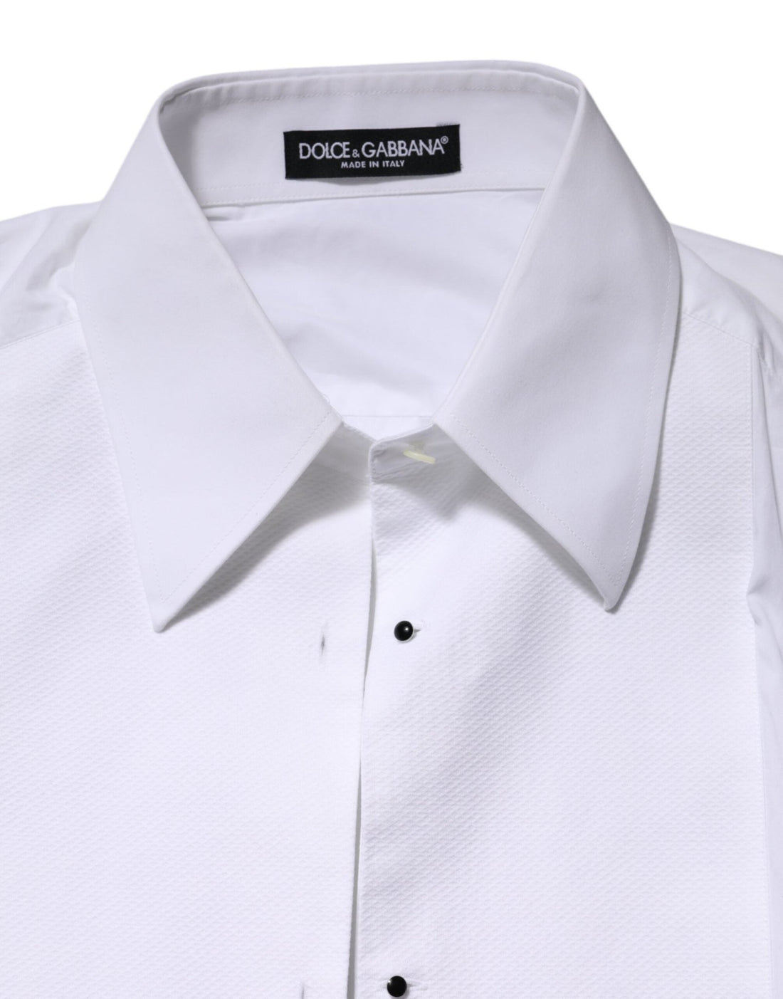 Dolce & Gabbana White Cotton Long Sleeves Collared Top Shirt - RIMODA