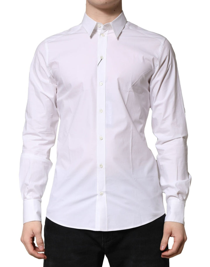 Dolce & Gabbana White Cotton Long Sleeves Dress Formal Shirt - RIMODA
