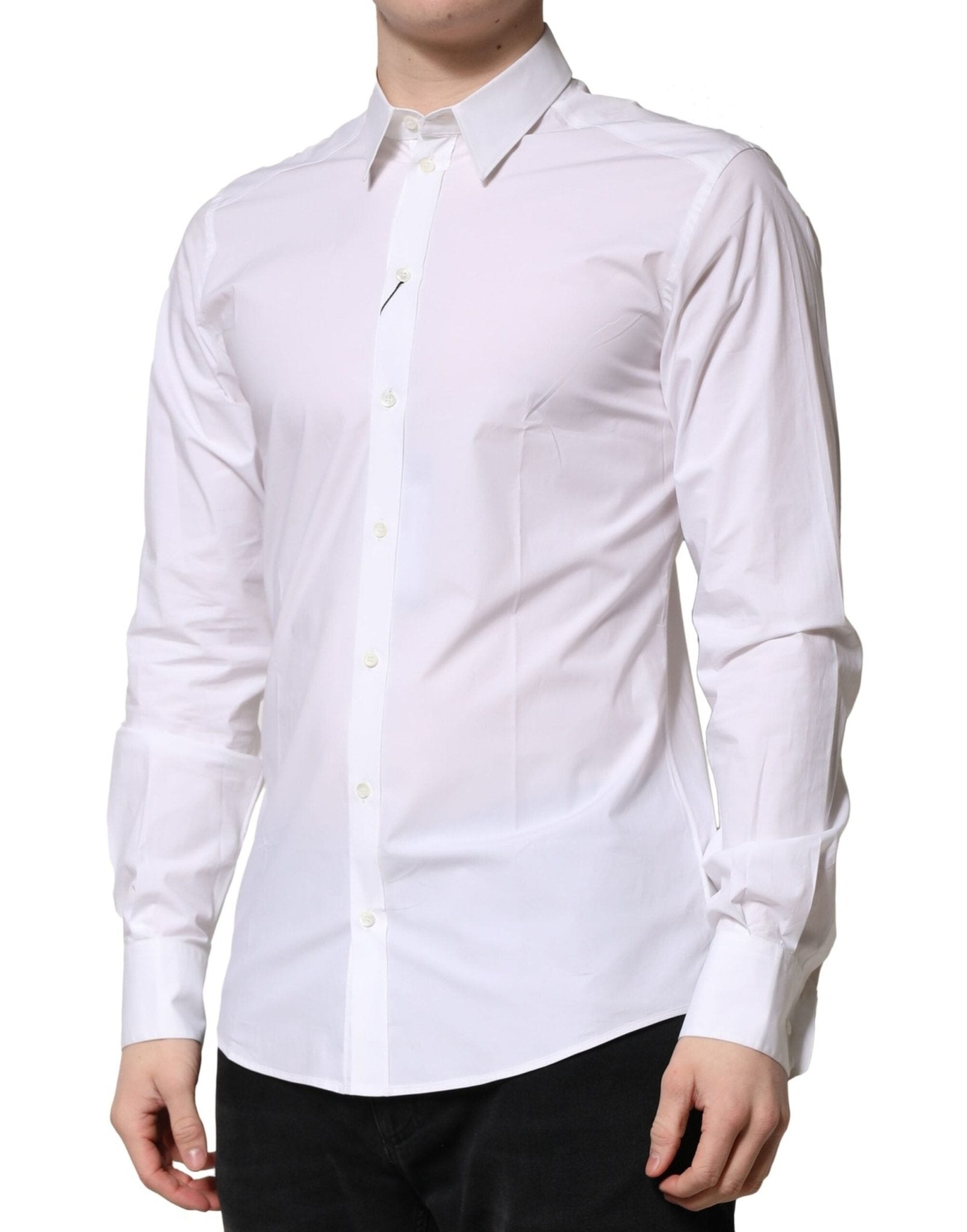 Dolce & Gabbana White Cotton Long Sleeves Dress Formal Shirt - RIMODA