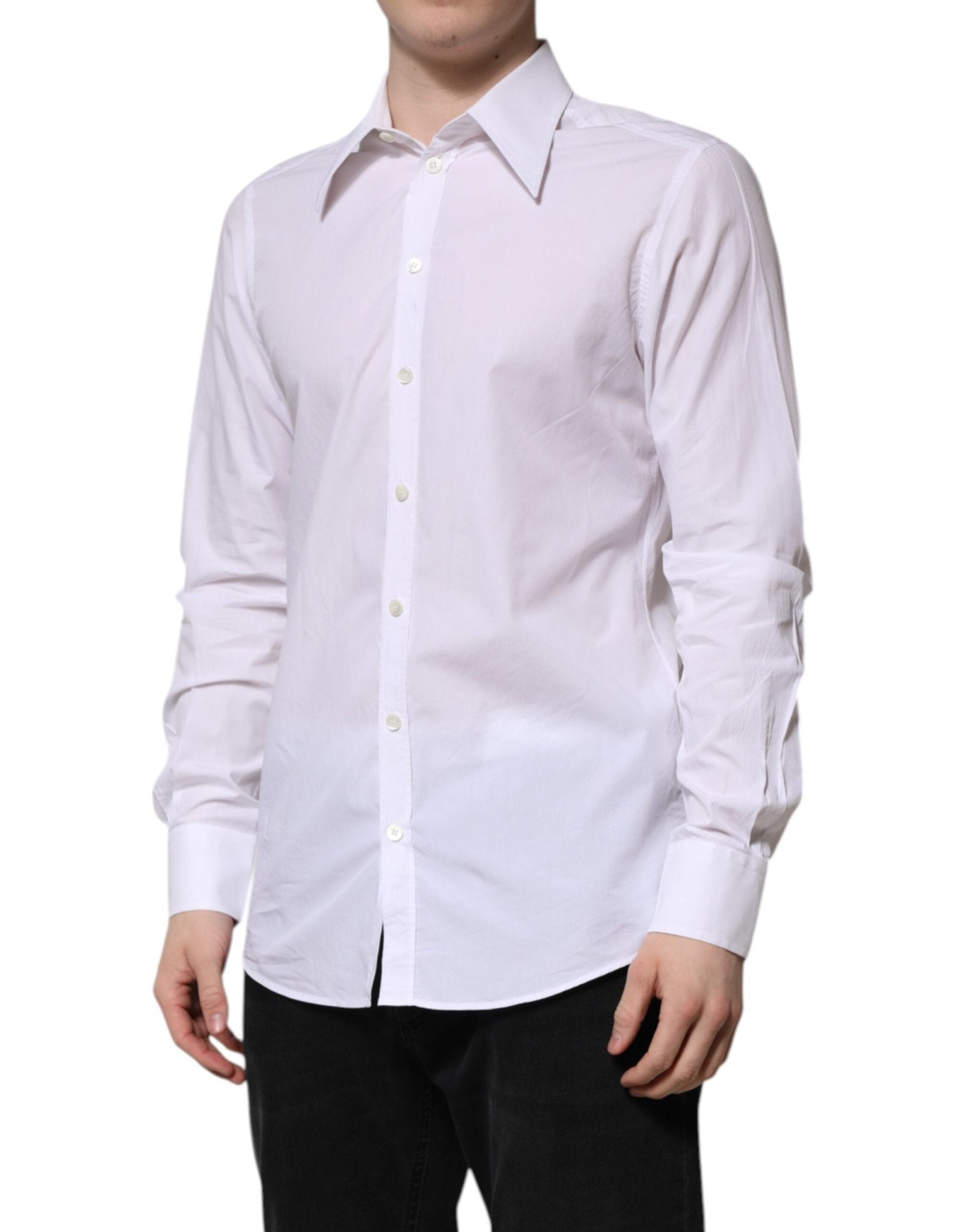 Dolce & Gabbana White Cotton Long Sleeves Dress Shirt - RIMODA