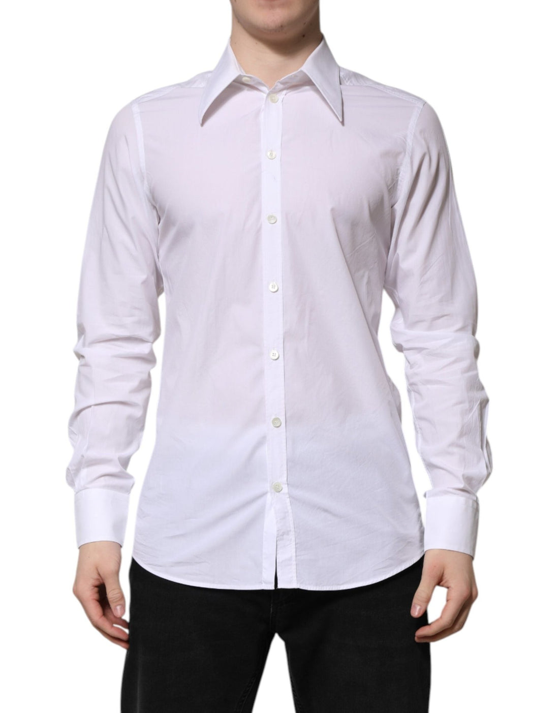 Dolce & Gabbana White Cotton Long Sleeves Dress Shirt - RIMODA