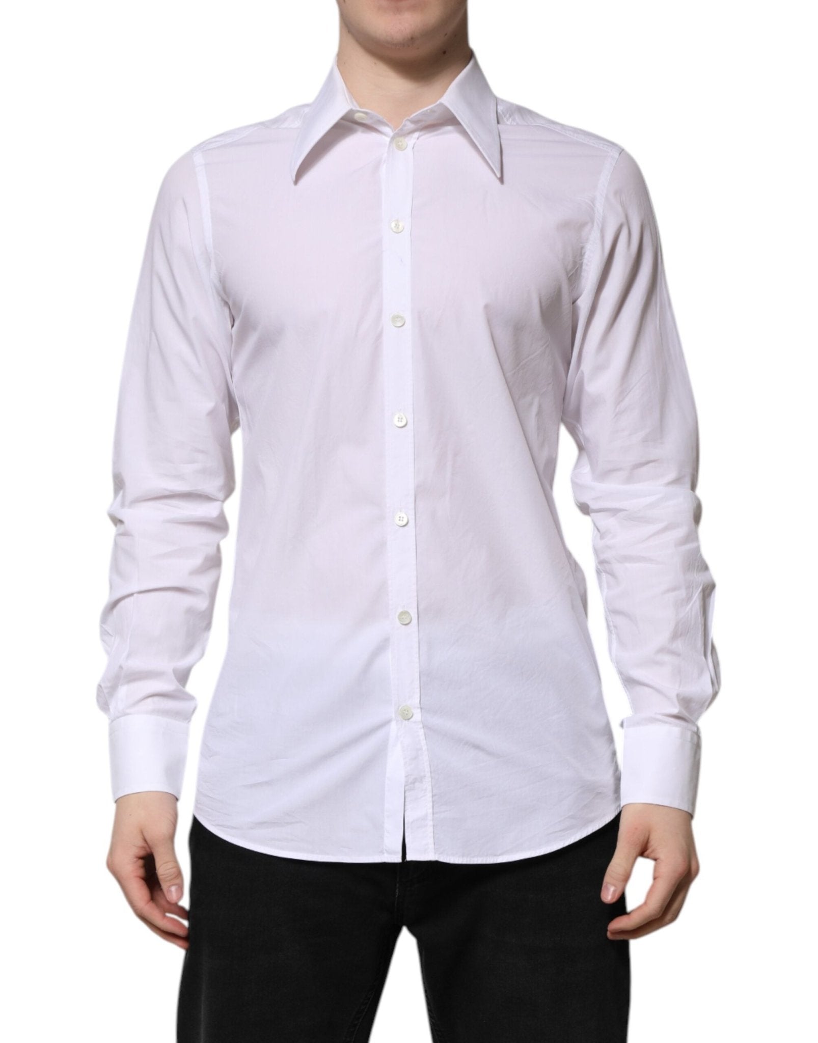 Dolce & Gabbana White Cotton Long Sleeves Dress Shirt - RIMODA