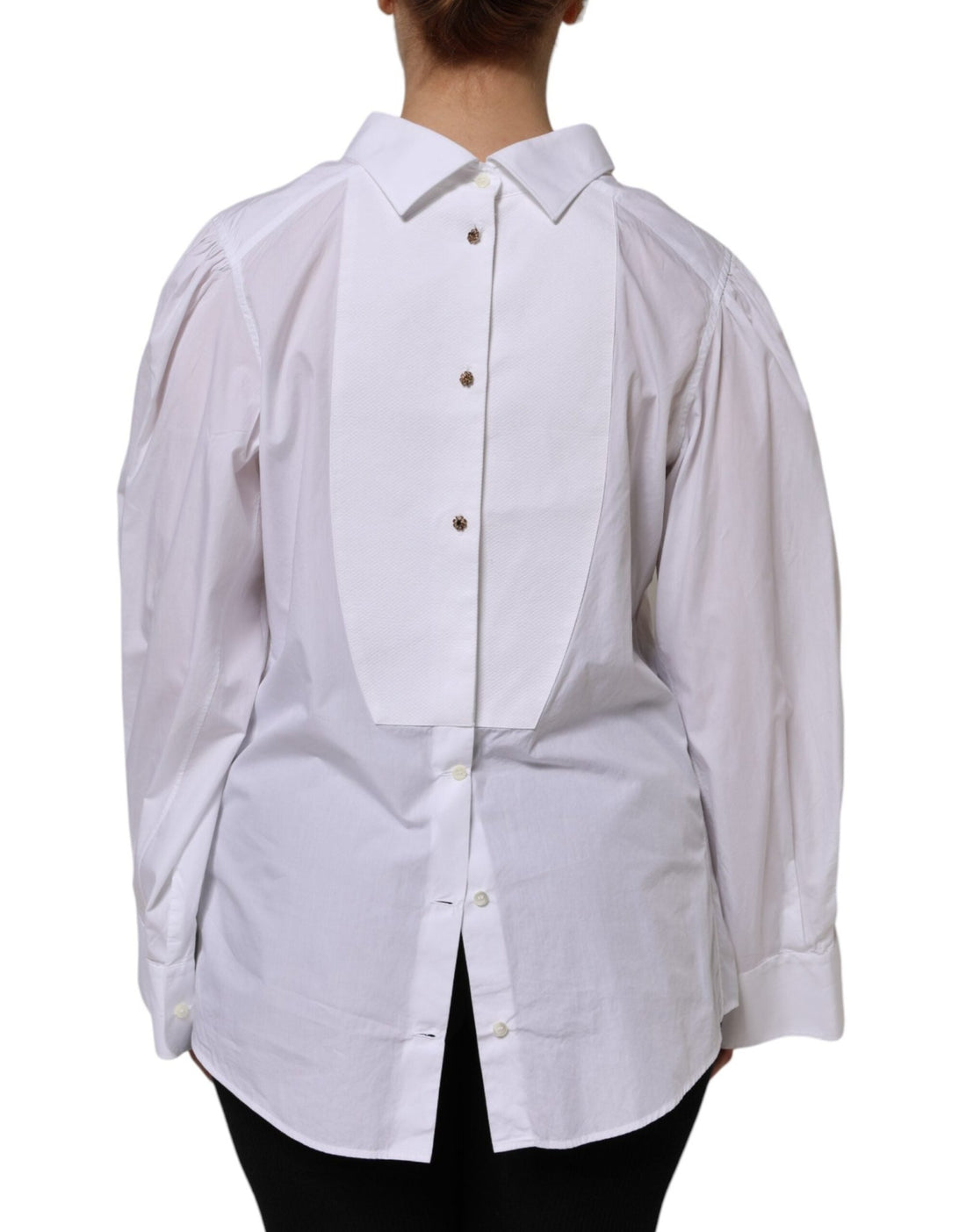 Dolce & Gabbana White Cotton Long Sleeves Formal Top Shirt - RIMODA