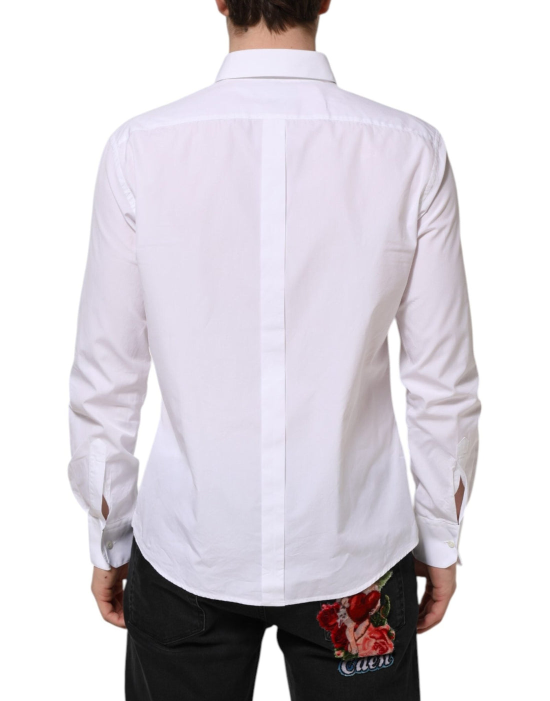 Dolce & Gabbana White Cotton Long Sleeves GOLD Formal Shirt - RIMODA