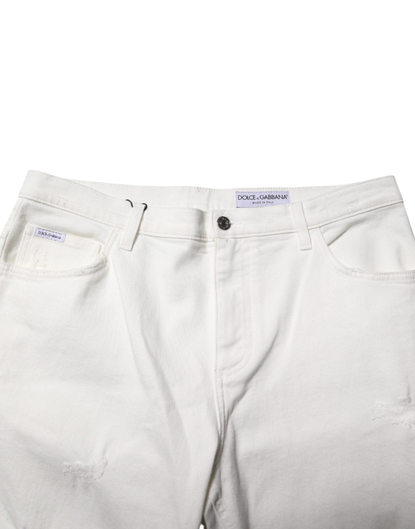 Dolce & Gabbana White Cotton Loose Men Denim Jeans - RIMODA