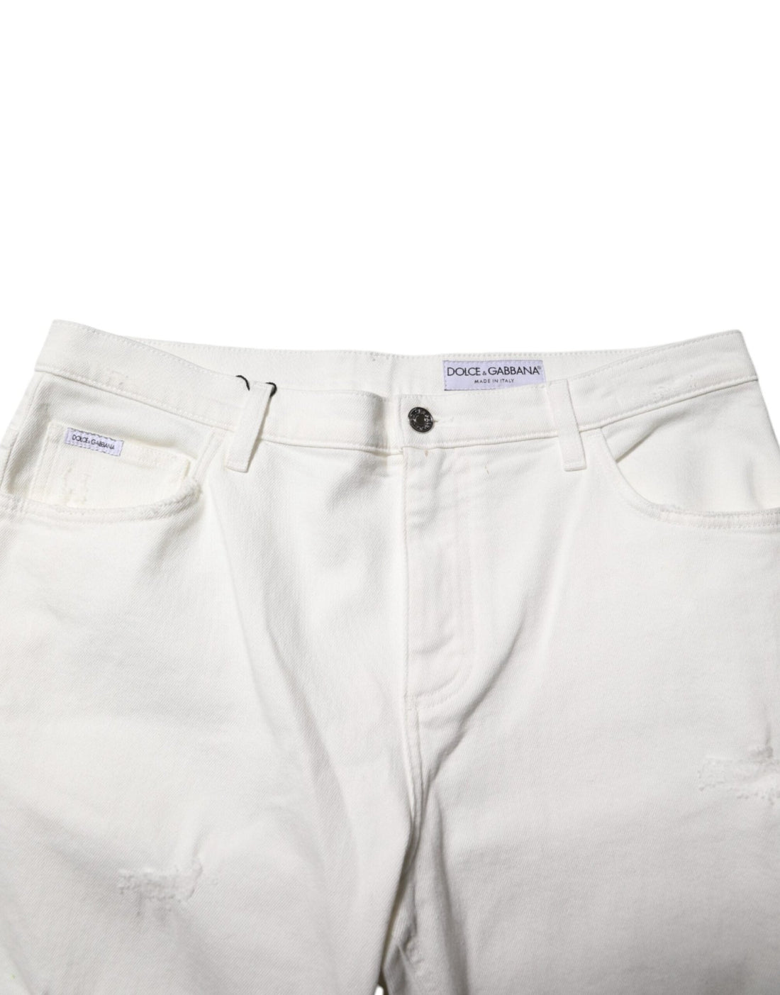Dolce & Gabbana White Cotton Loose Men Denim Jeans - RIMODA