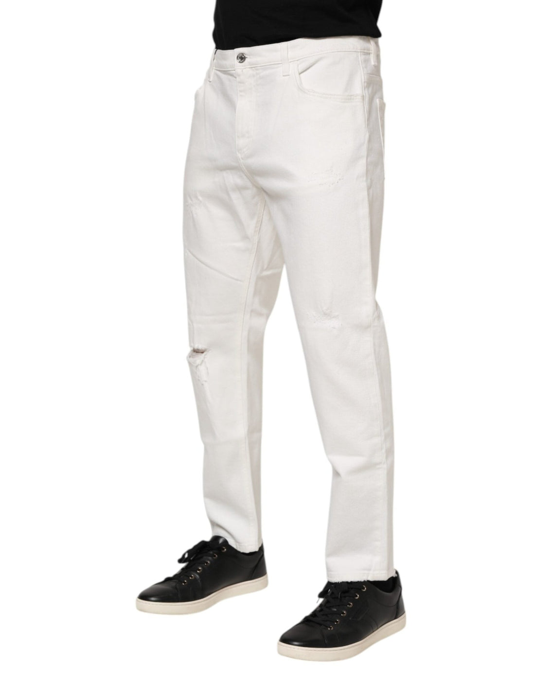 Dolce & Gabbana White Cotton Loose Men Denim Jeans - RIMODA