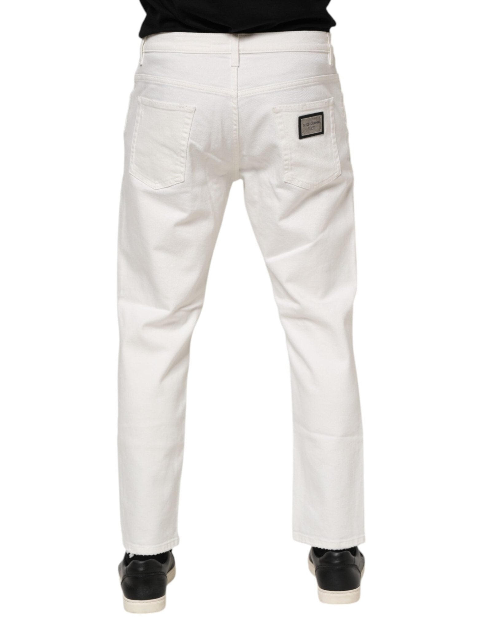 Dolce & Gabbana White Cotton Loose Men Denim Jeans - RIMODA