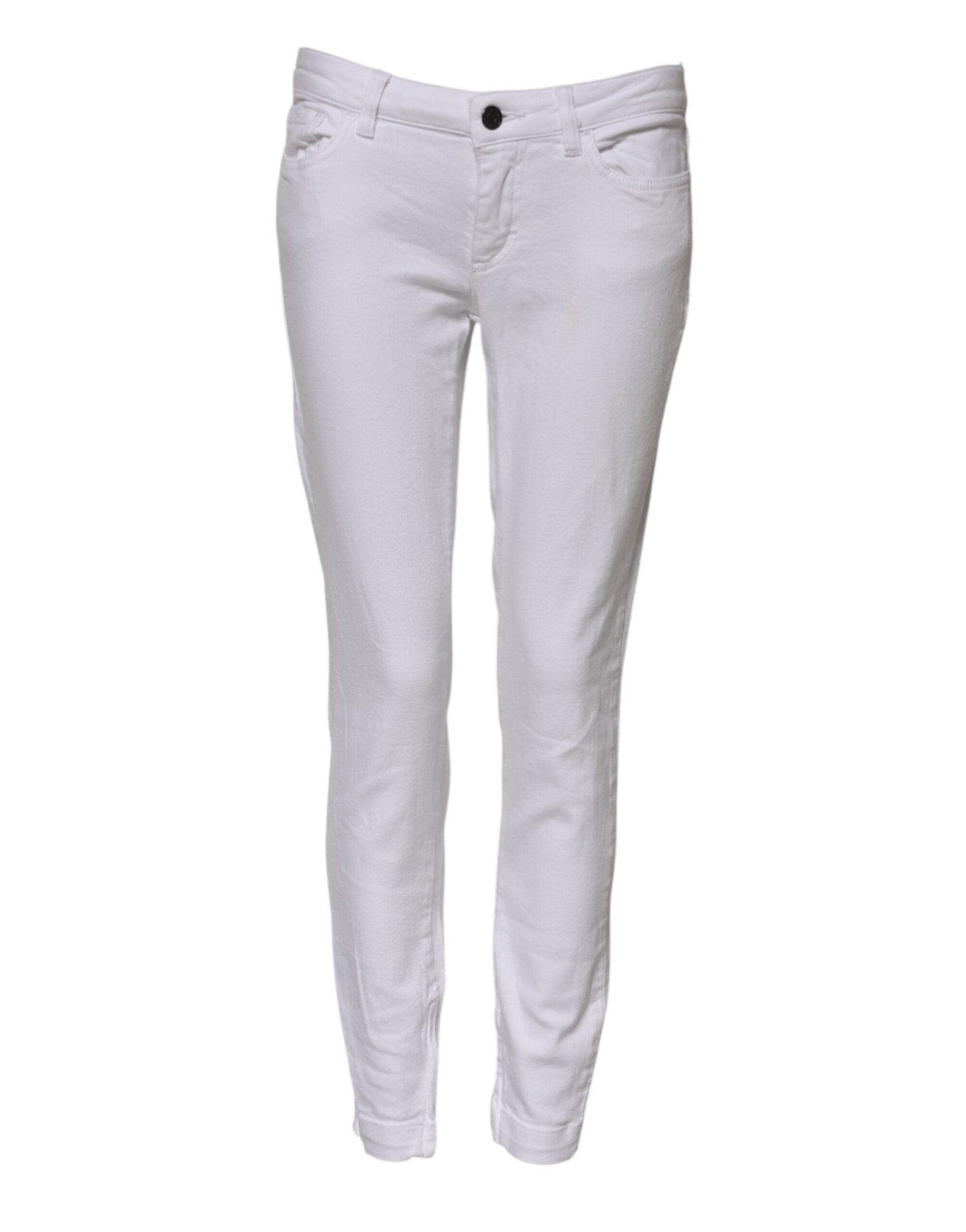 Dolce & Gabbana White Cotton Low Waist Skinny Denim Jeans - RIMODA