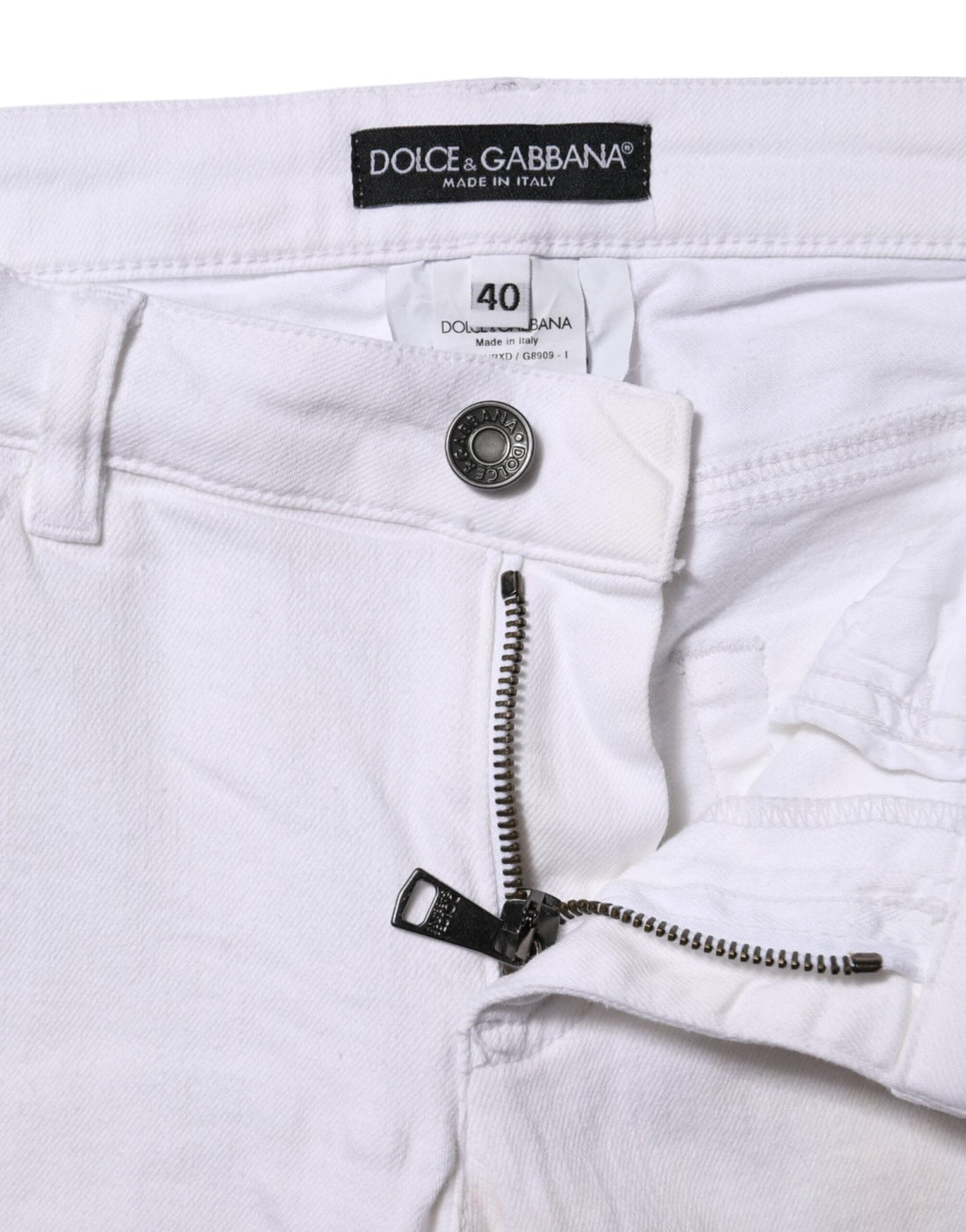 Dolce & Gabbana White Cotton Low Waist Skinny Denim Jeans - RIMODA