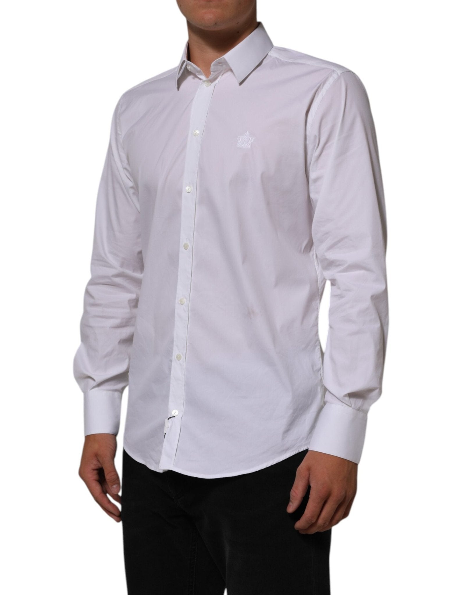 Dolce & Gabbana White Cotton MARTINI Formal Men Dress Shirt - RIMODA