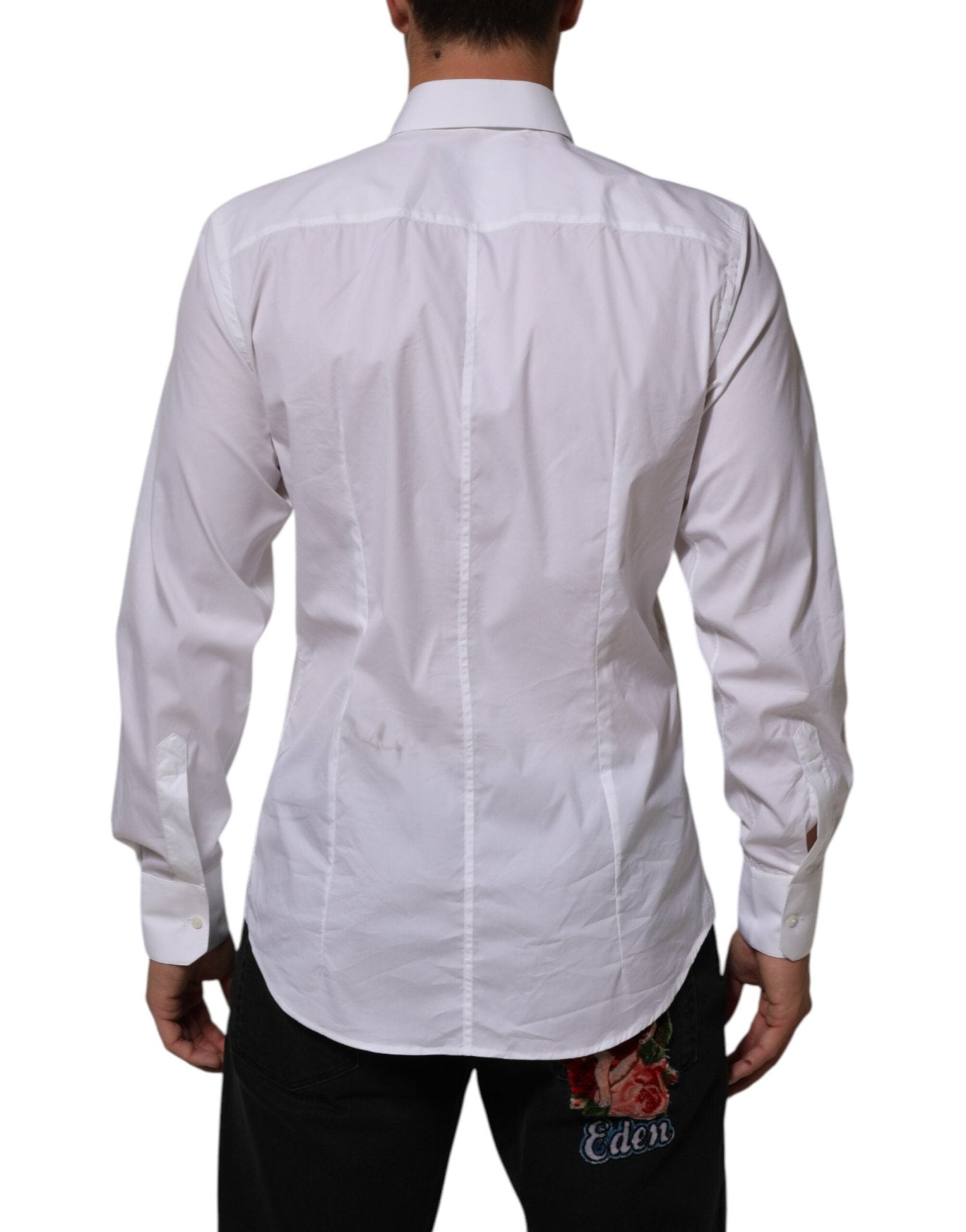 Dolce & Gabbana White Cotton MARTINI Formal Men Dress Shirt - RIMODA