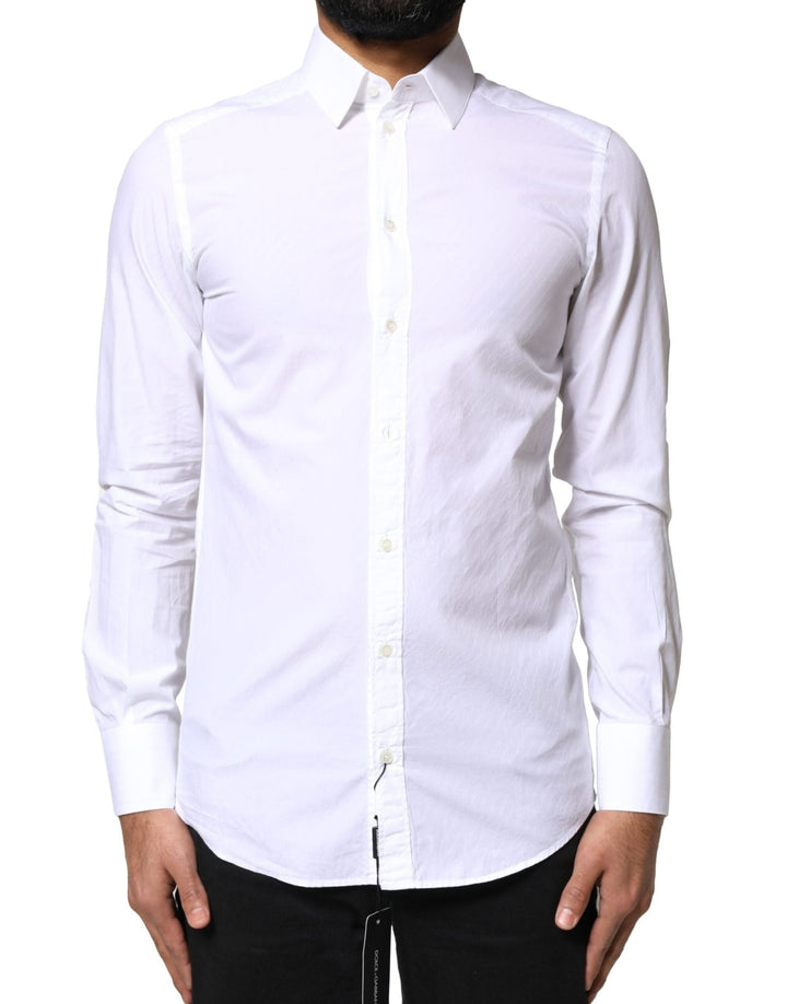 Dolce & Gabbana White Cotton MARTINI Formal Men Dress Shirt - RIMODA