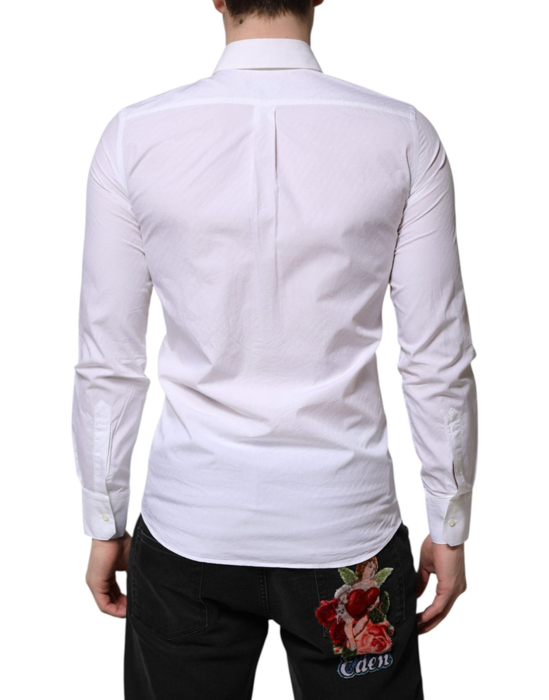 Dolce & Gabbana White Cotton MARTINI Long Sleeve Dress Shirt - RIMODA