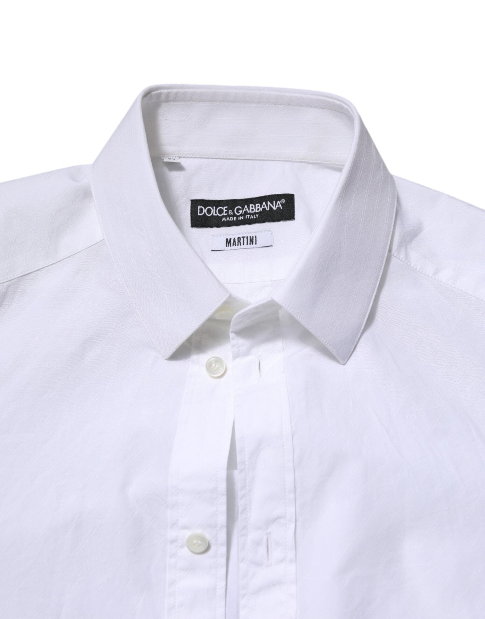 Dolce & Gabbana White Cotton MARTINI Long Sleeve Dress Shirt - RIMODA