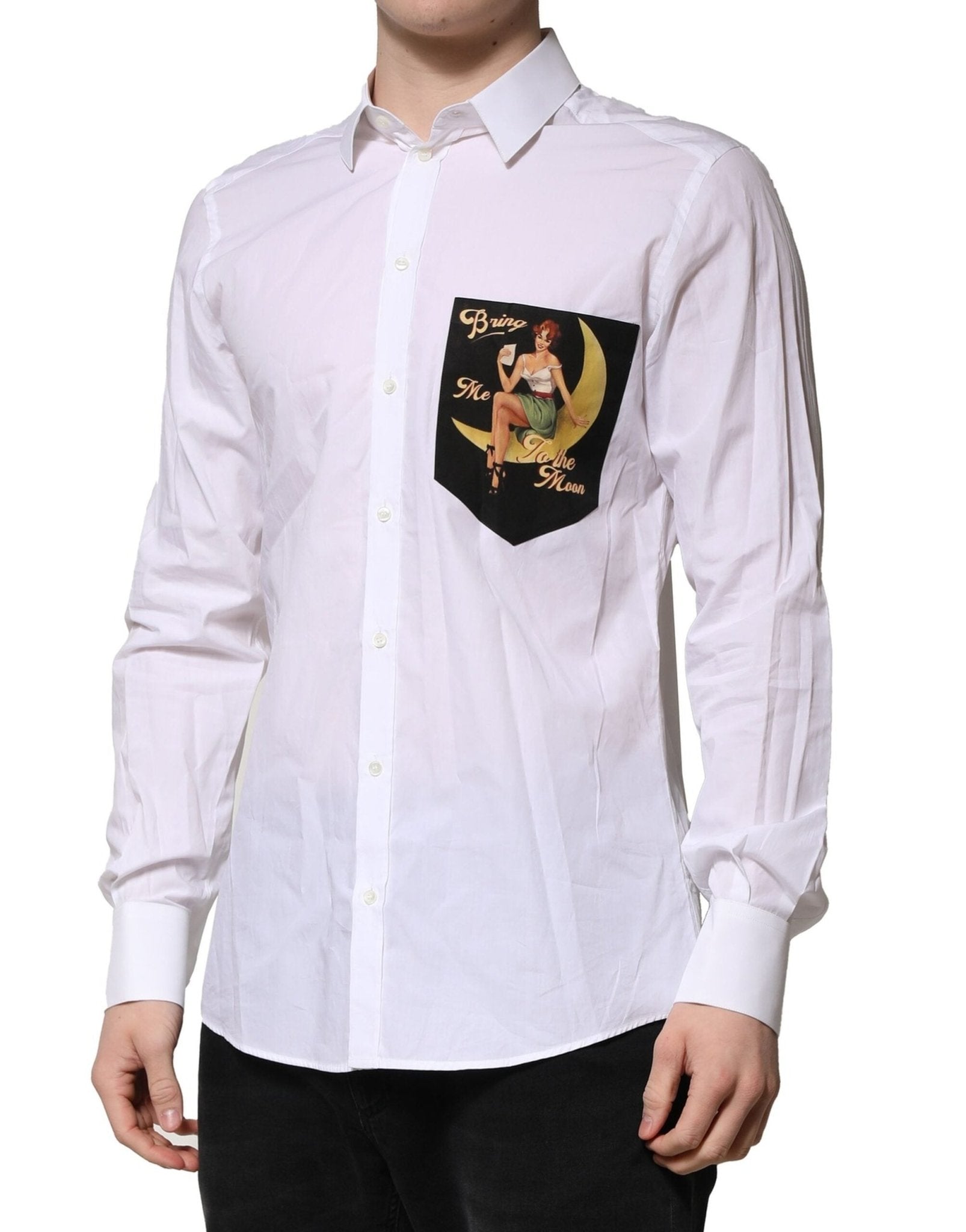 Dolce & Gabbana White Cotton MARTINI Long Sleeve Formal Shirt - RIMODA