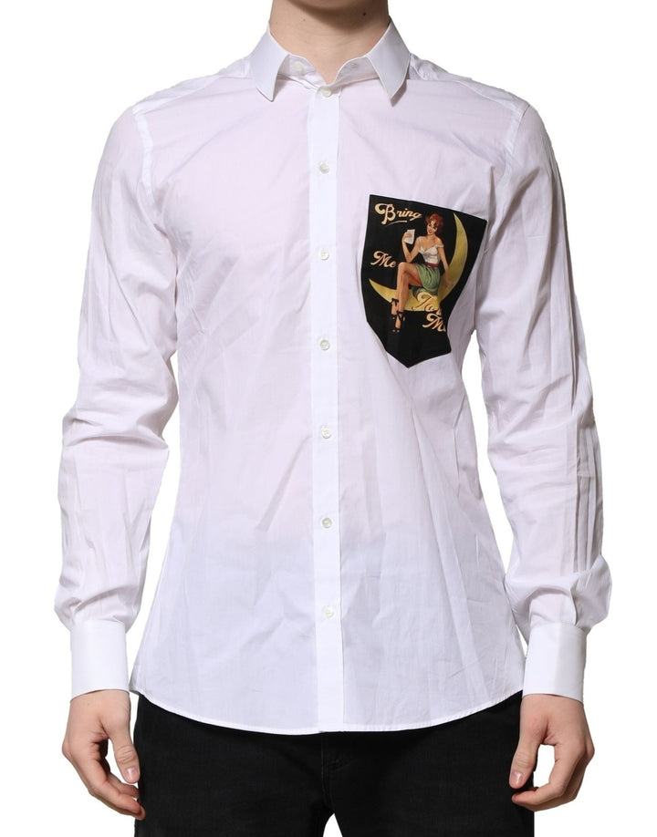 Dolce & Gabbana White Cotton MARTINI Long Sleeve Formal Shirt - RIMODA