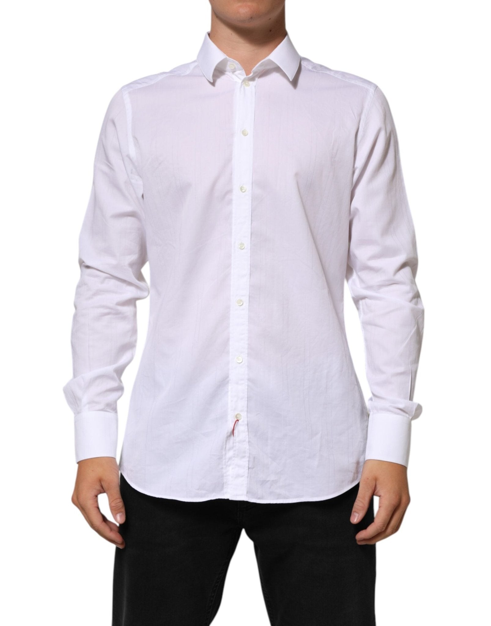 Dolce & Gabbana White Cotton MARTINI Men Formal Dress Shirt - RIMODA