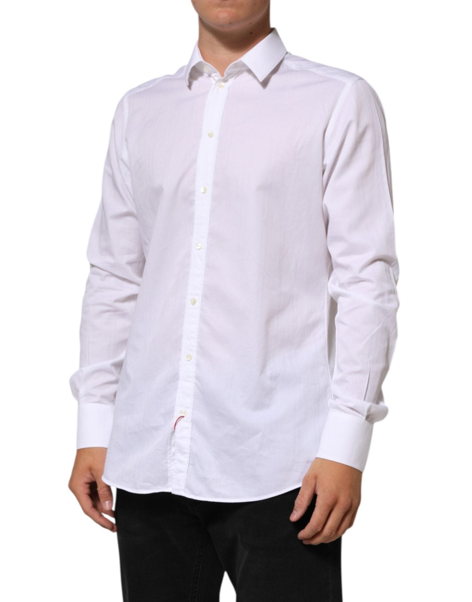 Dolce & Gabbana White Cotton MARTINI Men Formal Dress Shirt - RIMODA