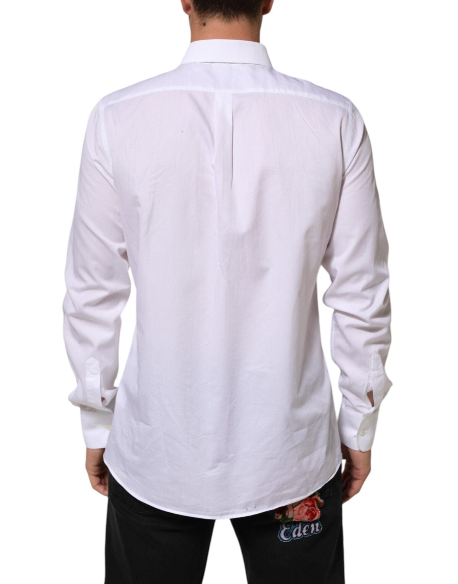 Dolce & Gabbana White Cotton MARTINI Men Formal Dress Shirt - RIMODA