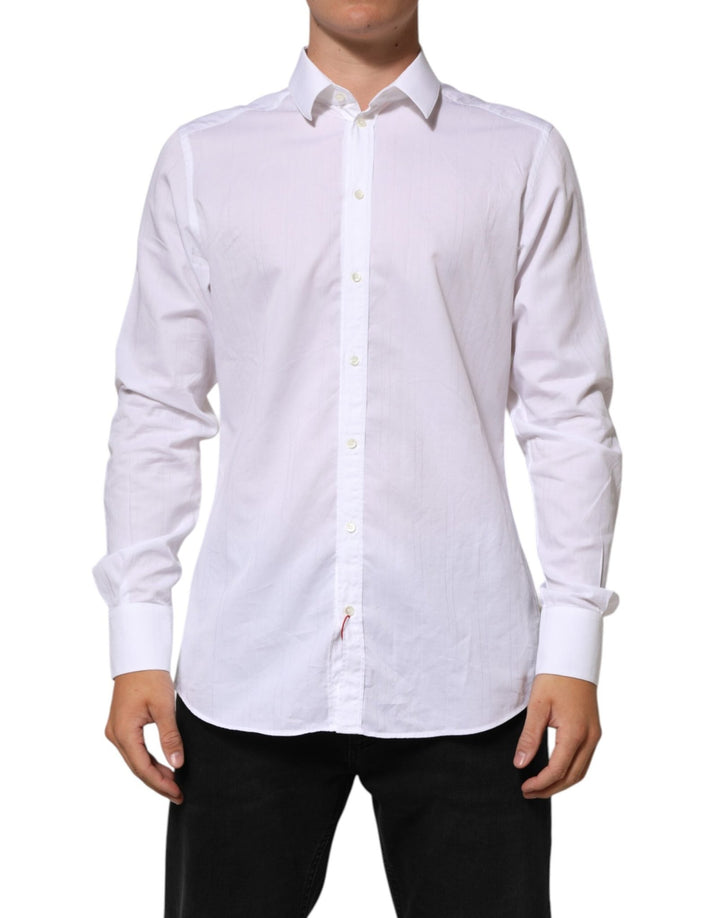 Dolce & Gabbana White Cotton MARTINI Men Formal Dress Shirt - RIMODA
