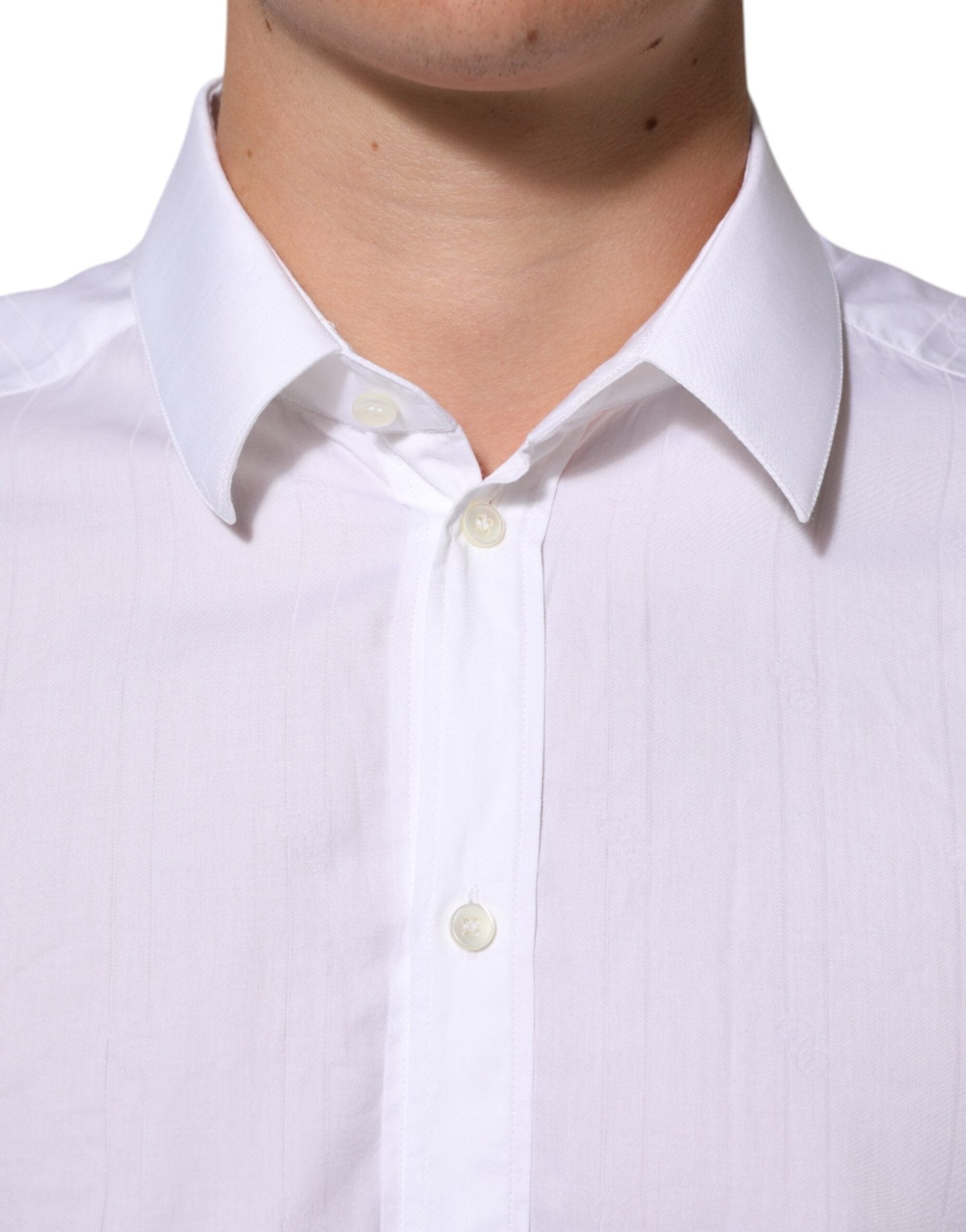 Dolce & Gabbana White Cotton MARTINI Men Formal Dress Shirt - RIMODA