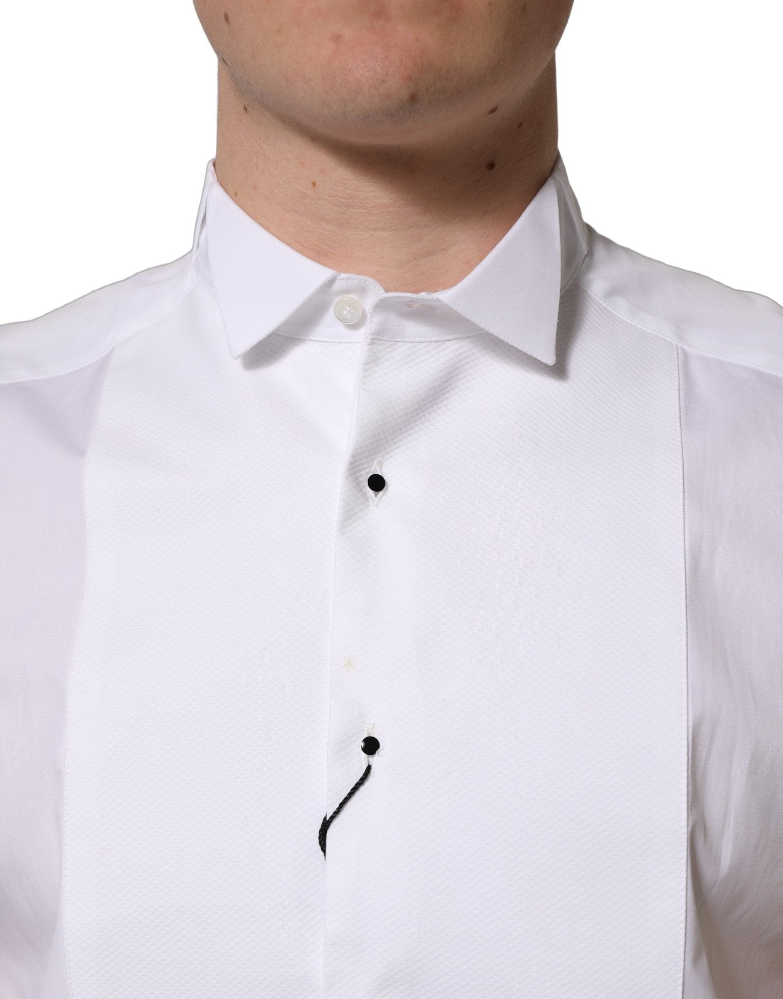 Dolce & Gabbana White Cotton MARTINI Sleeveless Men Dress Shirt - RIMODA