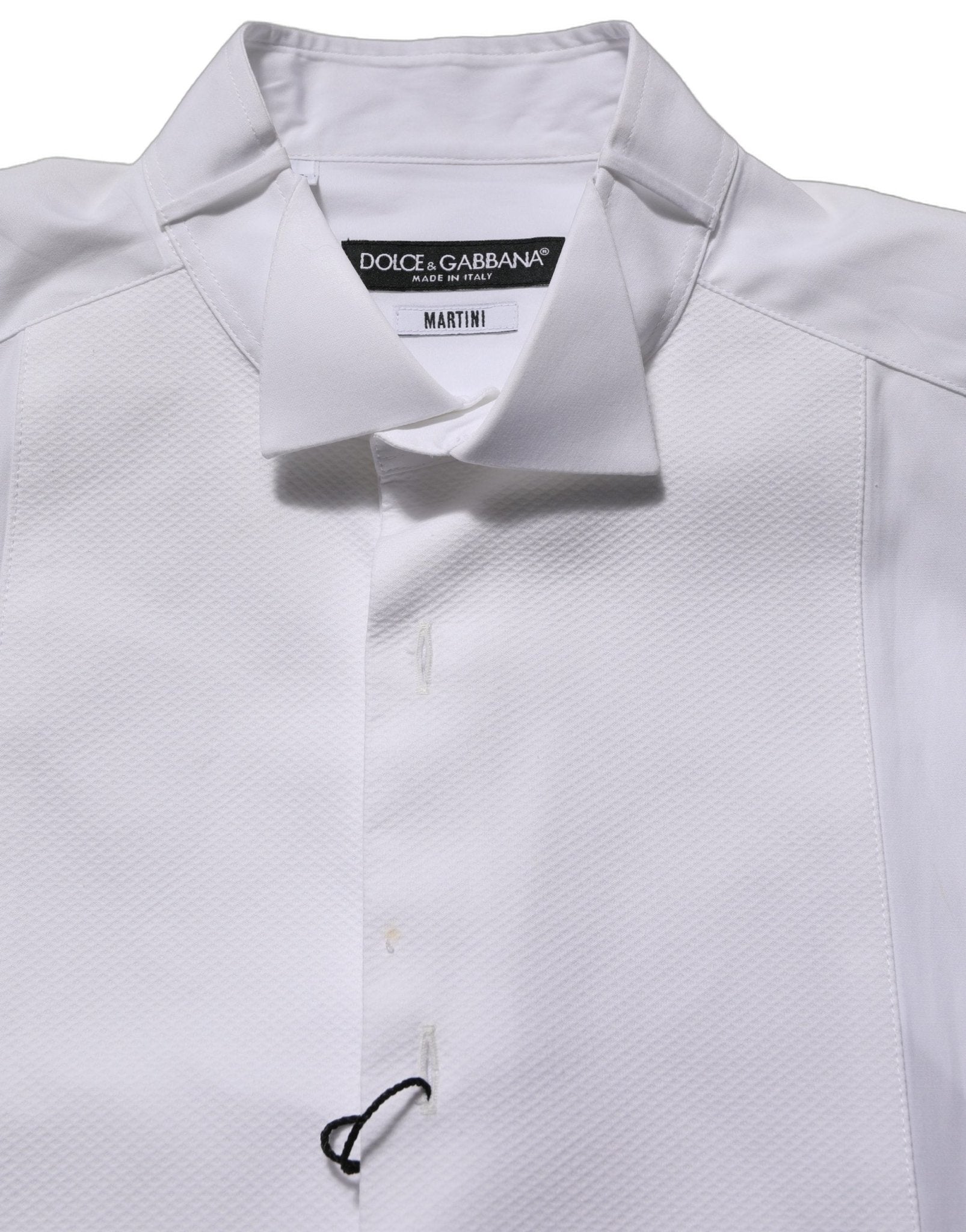 Dolce & Gabbana White Cotton MARTINI Sleeveless Men Dress Shirt - RIMODA