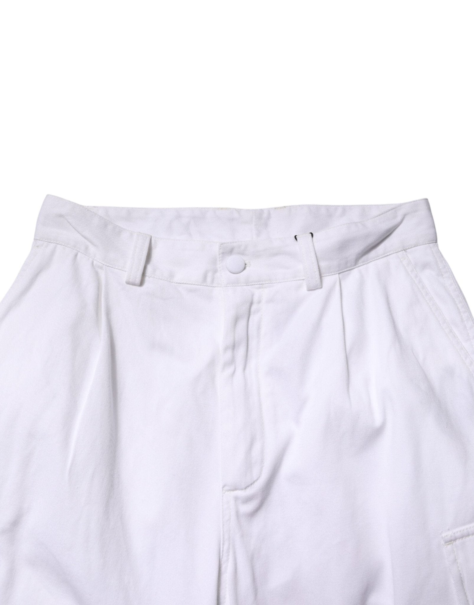 Dolce & Gabbana White Cotton Men Cargo Denim Trouser Jeans - RIMODA