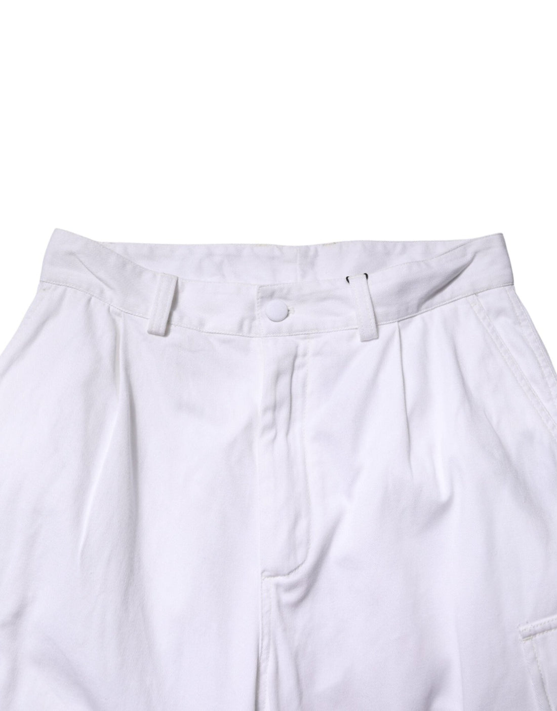 Dolce & Gabbana White Cotton Men Cargo Denim Trouser Jeans - RIMODA
