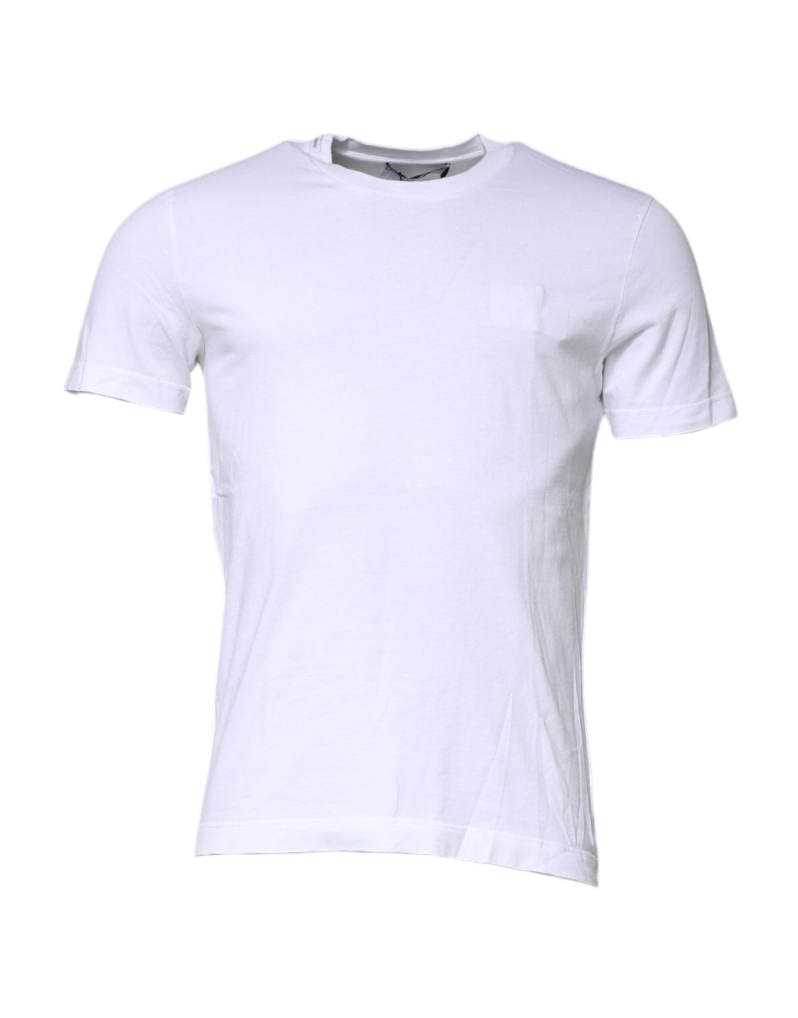 Dolce & Gabbana White Cotton Men Crew Neck Tee T-shirt - RIMODA
