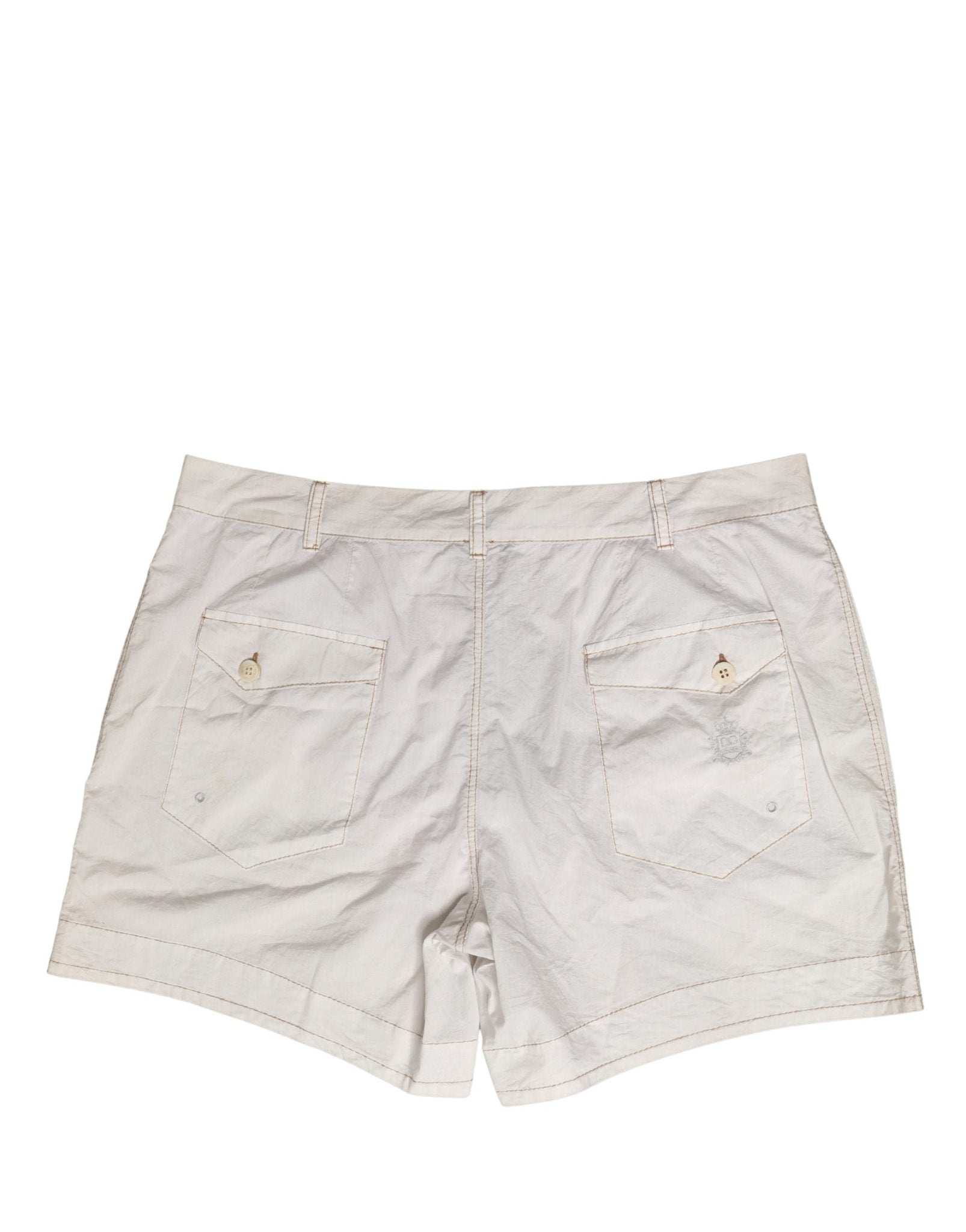Dolce & Gabbana White Cotton Mid Waist Chino Bermuda Shorts - RIMODA