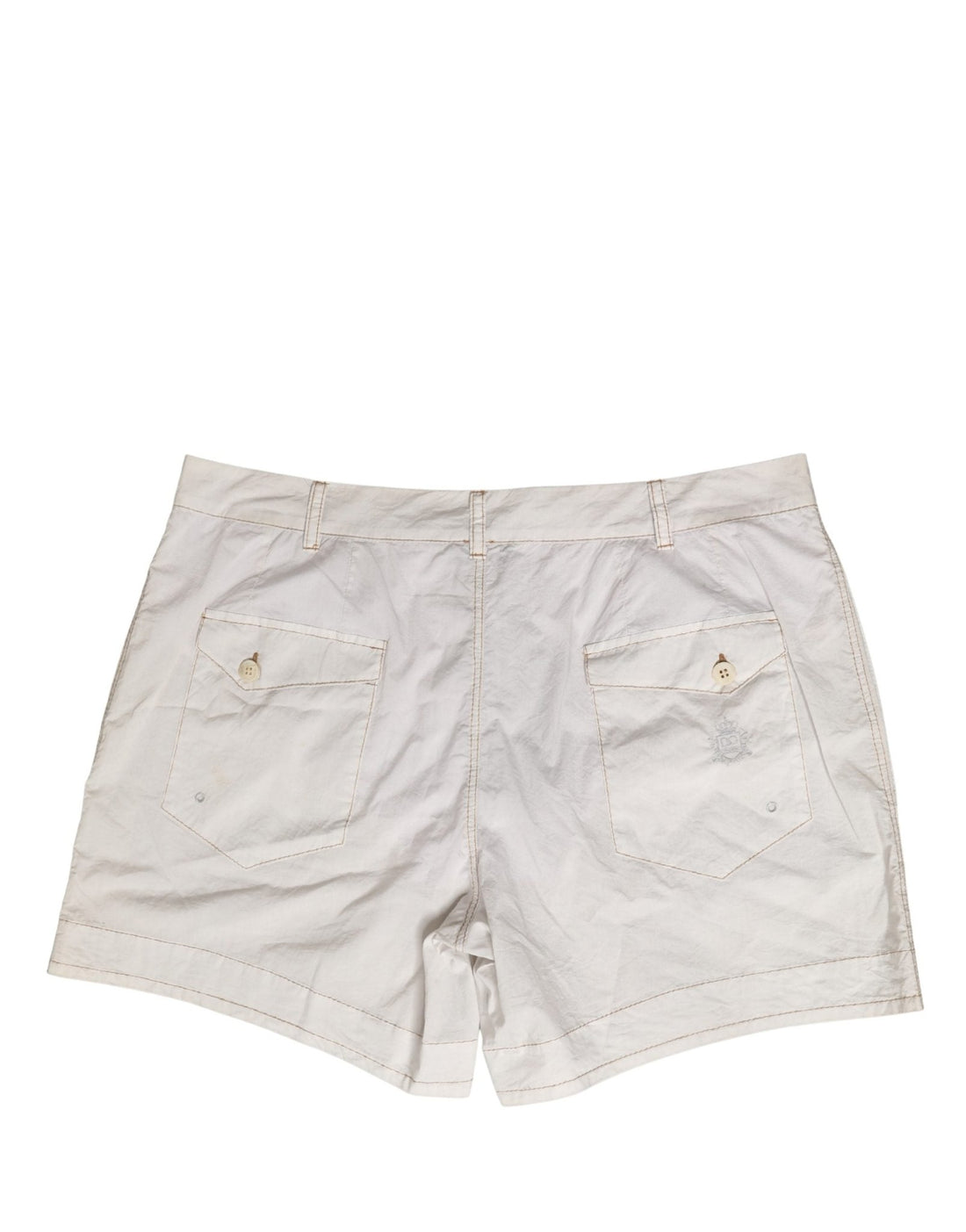 Dolce & Gabbana White Cotton Mid Waist Chino Bermuda Shorts - RIMODA