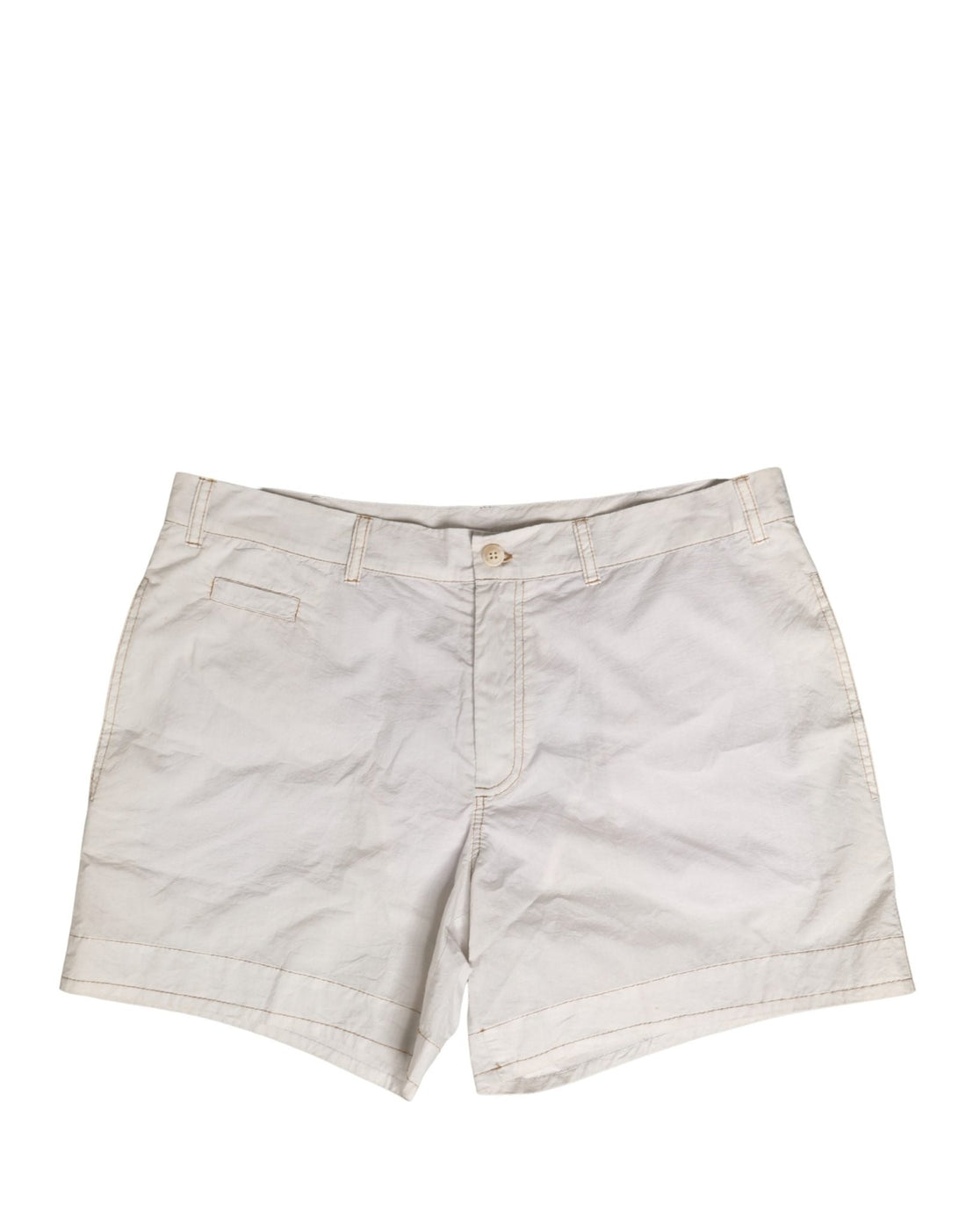 Dolce & Gabbana White Cotton Mid Waist Chino Bermuda Shorts - RIMODA