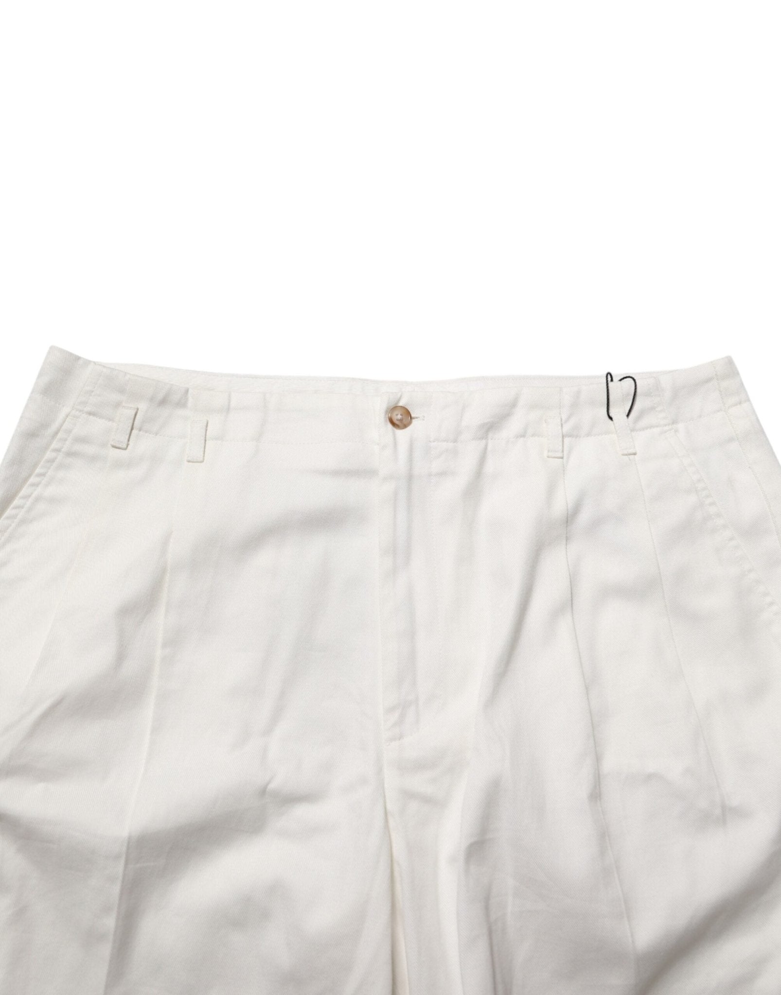 Dolce & Gabbana White Cotton Mid Waist Men Bermuda Shorts - RIMODA