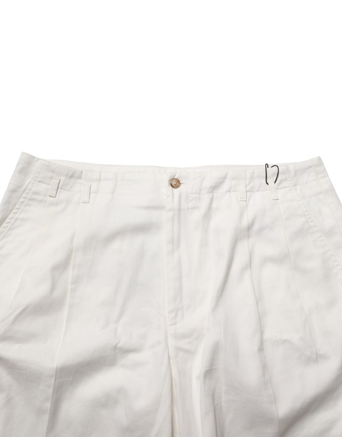 Dolce & Gabbana White Cotton Mid Waist Men Bermuda Shorts - RIMODA