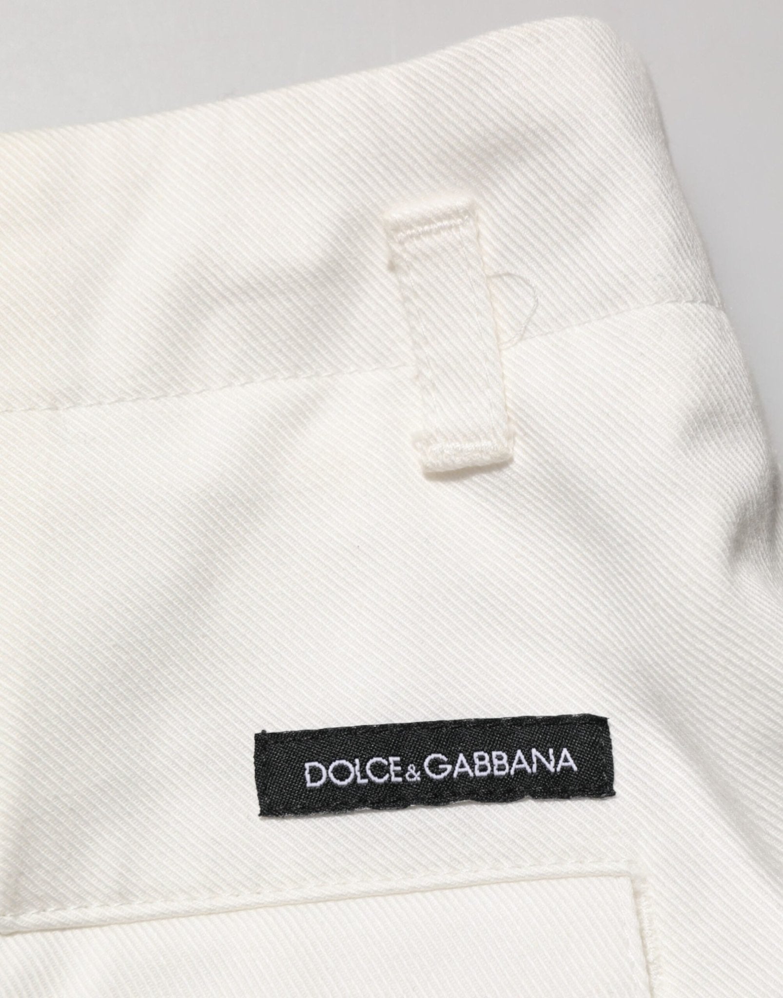 Dolce & Gabbana White Cotton Mid Waist Men Bermuda Shorts - RIMODA