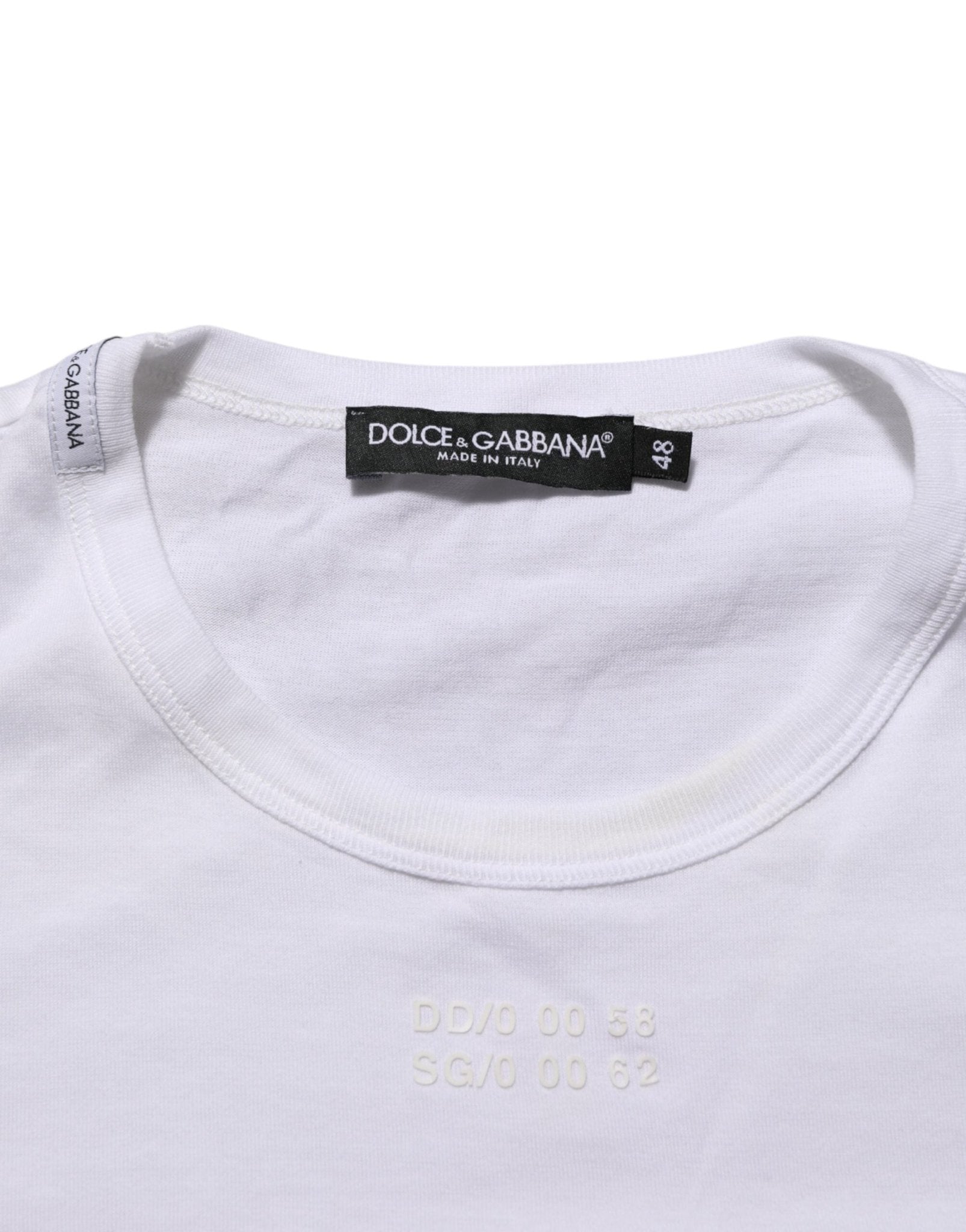 Dolce & Gabbana White Cotton Pocket Crew Neck Men Tee T-shirt - RIMODA