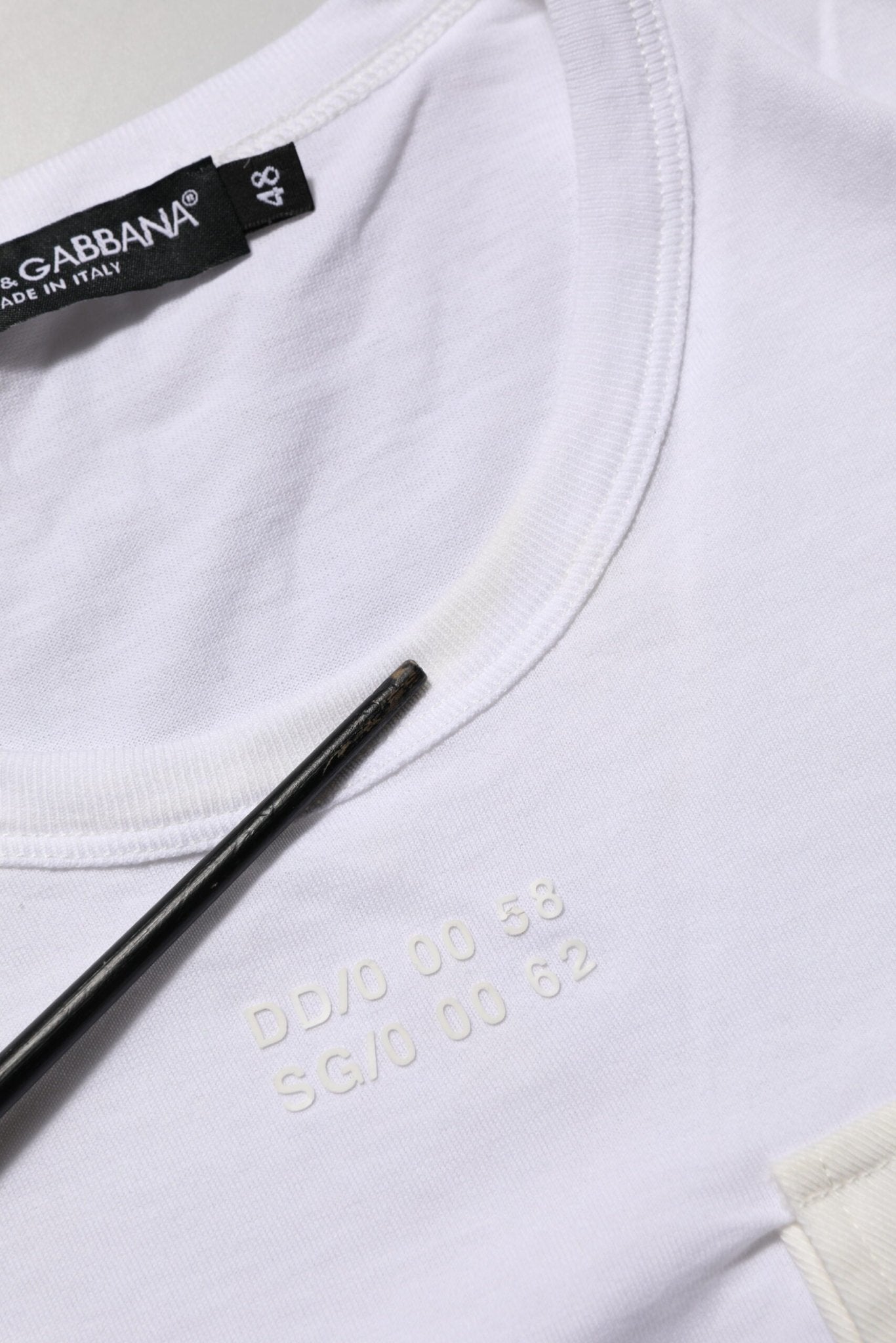 Dolce & Gabbana White Cotton Pocket Crew Neck Men Tee T-shirt - RIMODA