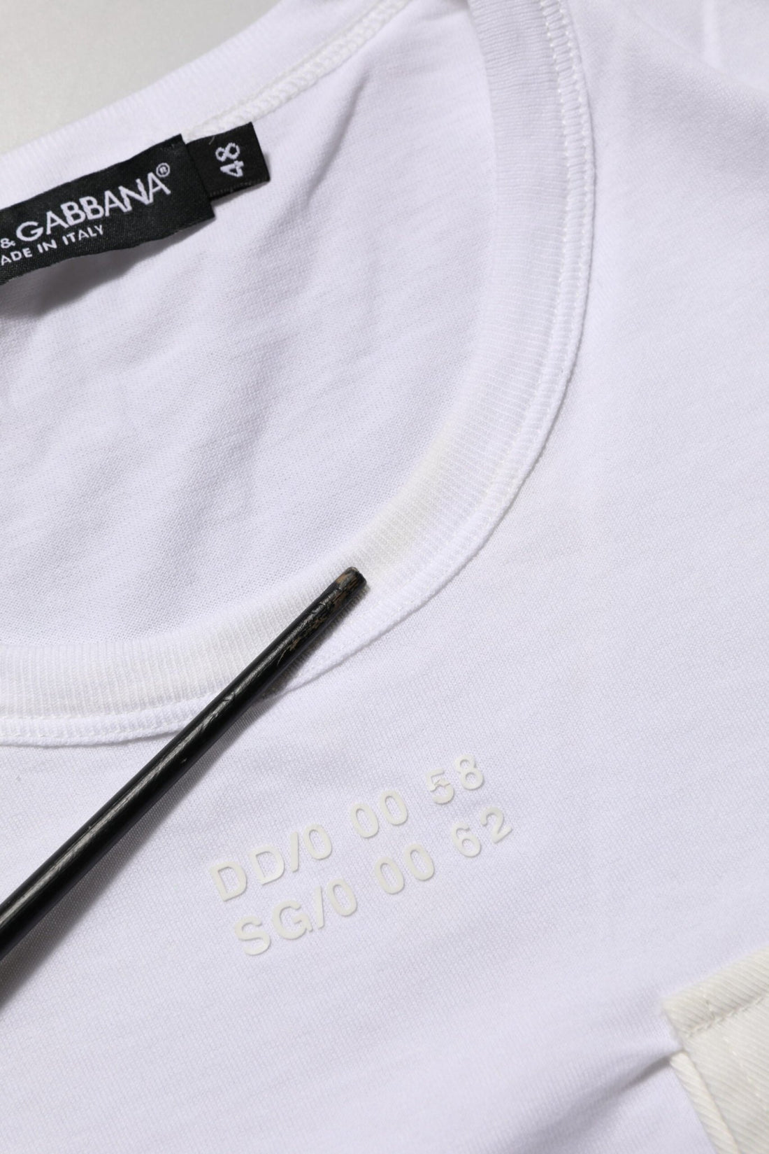 Dolce & Gabbana White Cotton Pocket Crew Neck Men Tee T-shirt - RIMODA