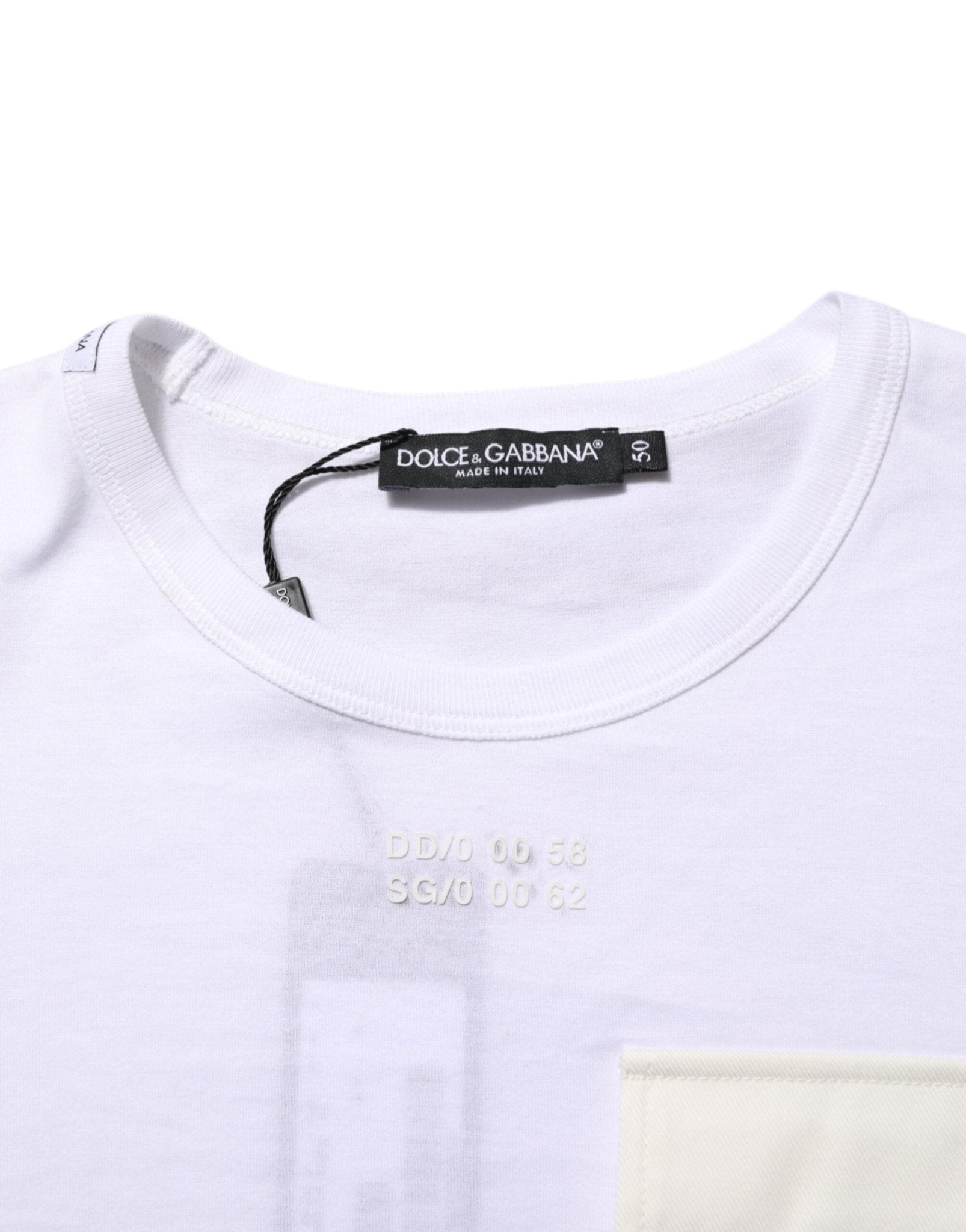 Dolce & Gabbana White Cotton Pocket Short Sleeves T-shirt - RIMODA