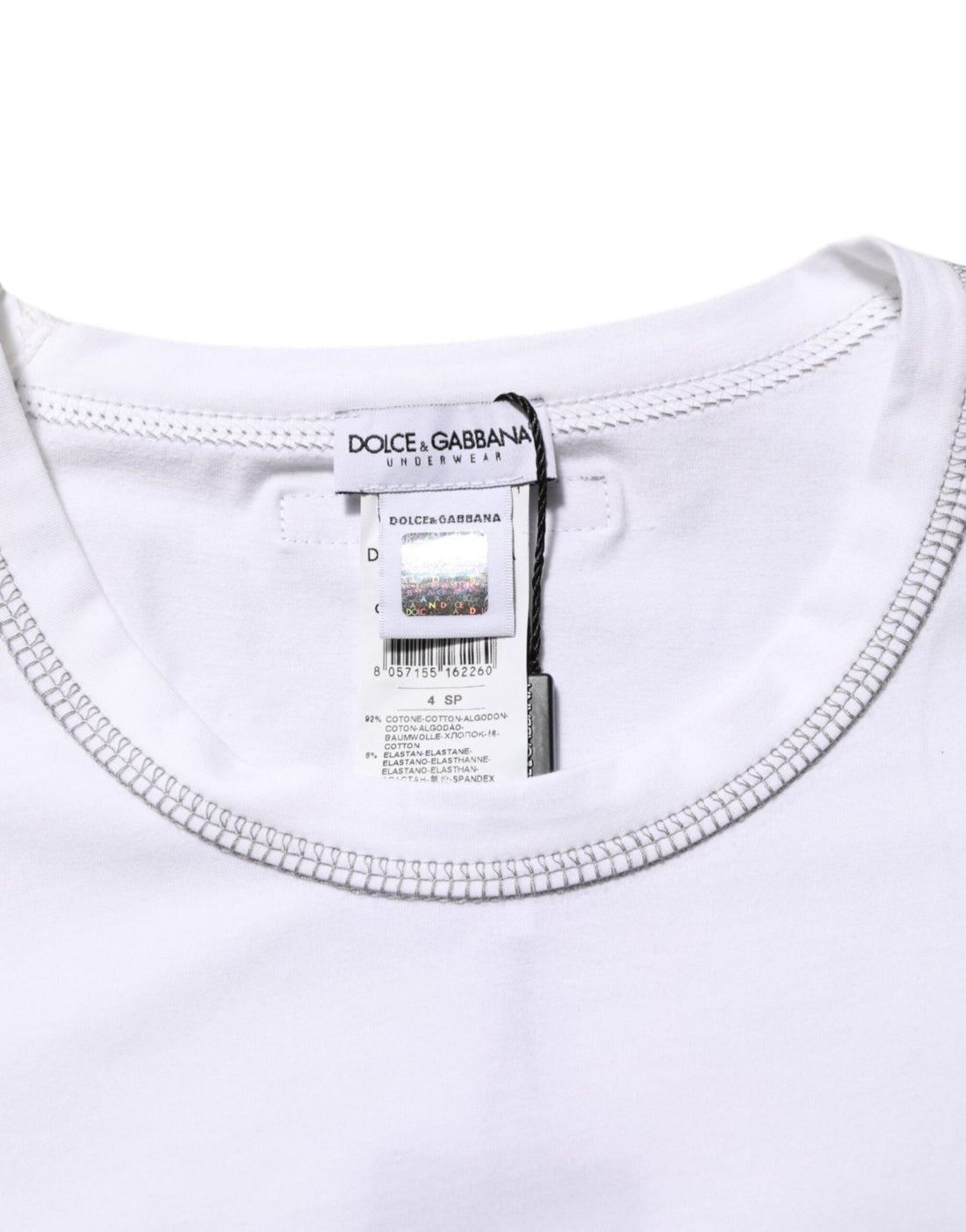 Dolce & Gabbana White Cotton Round Neck Men Underwear T-shirt - RIMODA