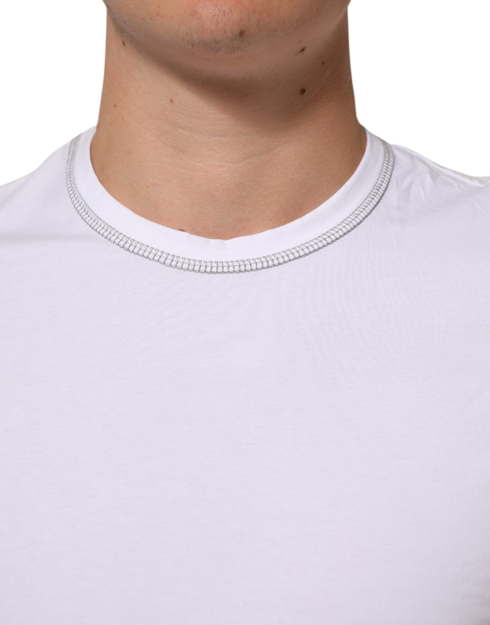 Dolce & Gabbana White Cotton Round Neck Men Underwear T-shirt - RIMODA