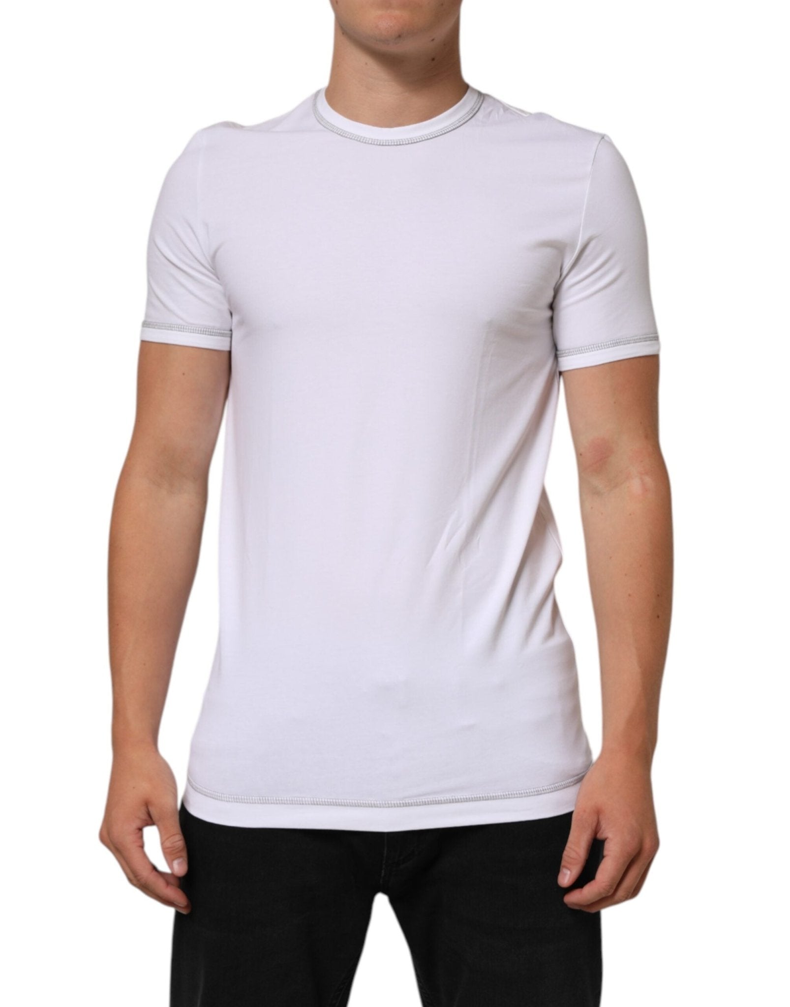 Dolce & Gabbana White Cotton Round Neck Men Underwear T-shirt - RIMODA